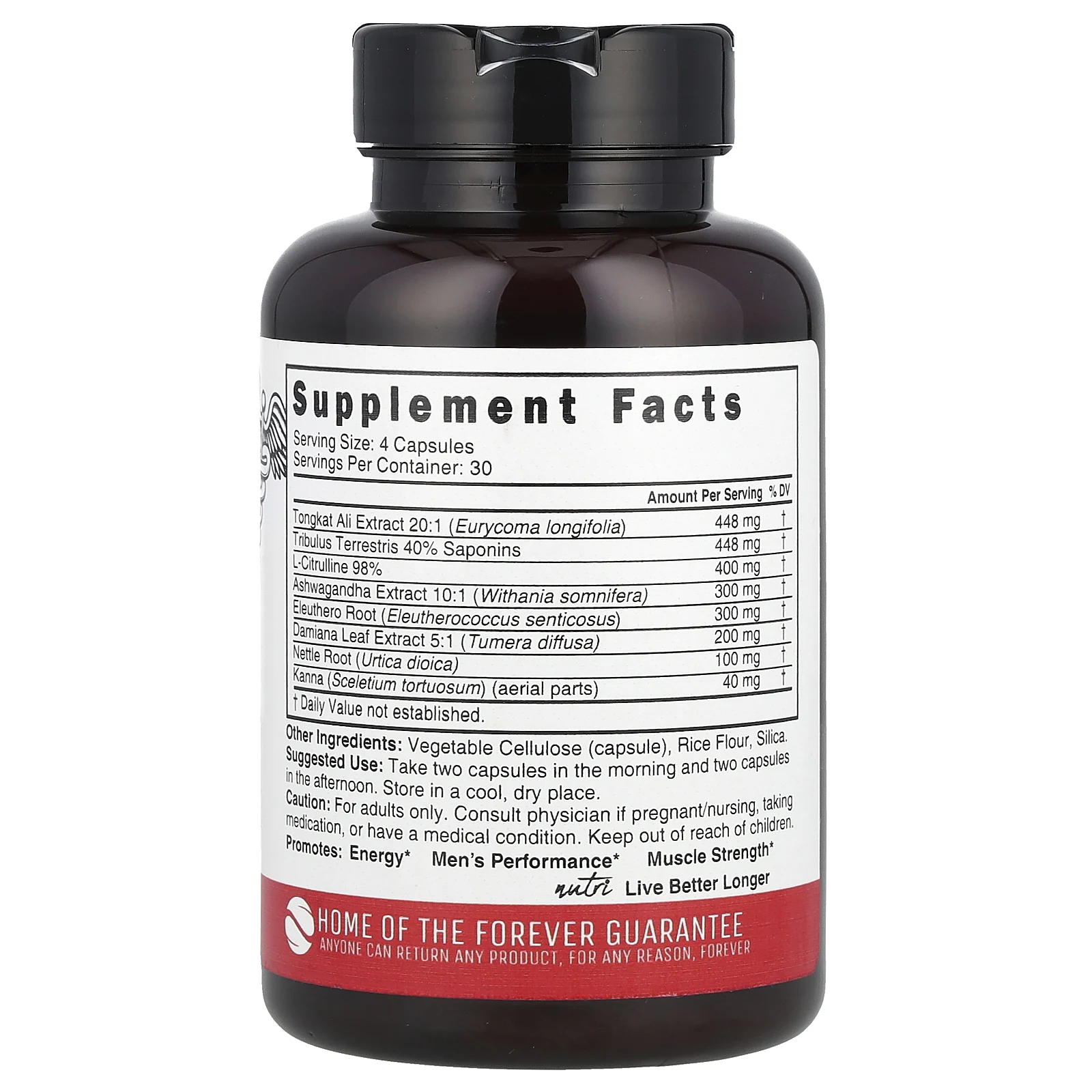Nutri, Tongkat Ali, комплекс для мужчин, 2640 мг, 120 веганских капсул (660 мг в каждой капсуле)