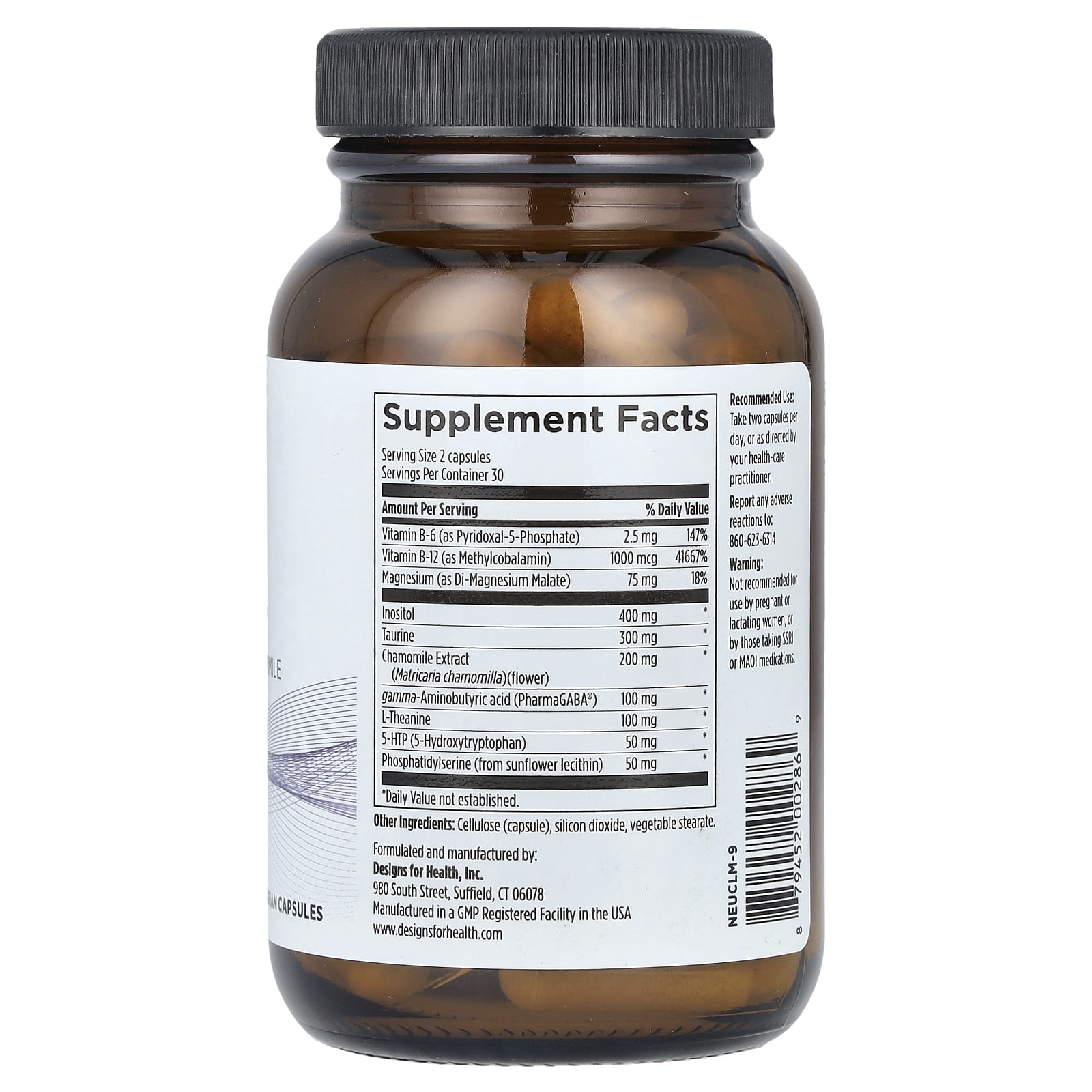 Designs For Health, NeuroCalm ™, 60 вегетарианских капсул