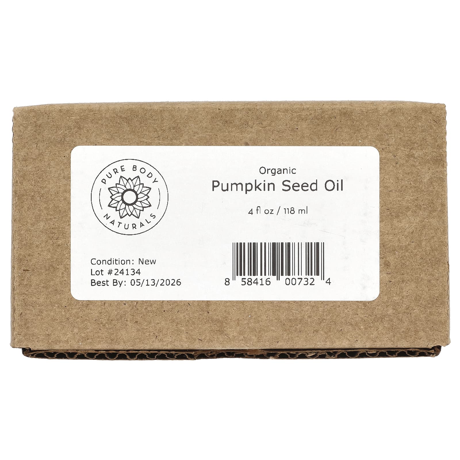 Pure Body Naturals, органическое масло семян тыквы, 118 мл (4 жидк. унции)