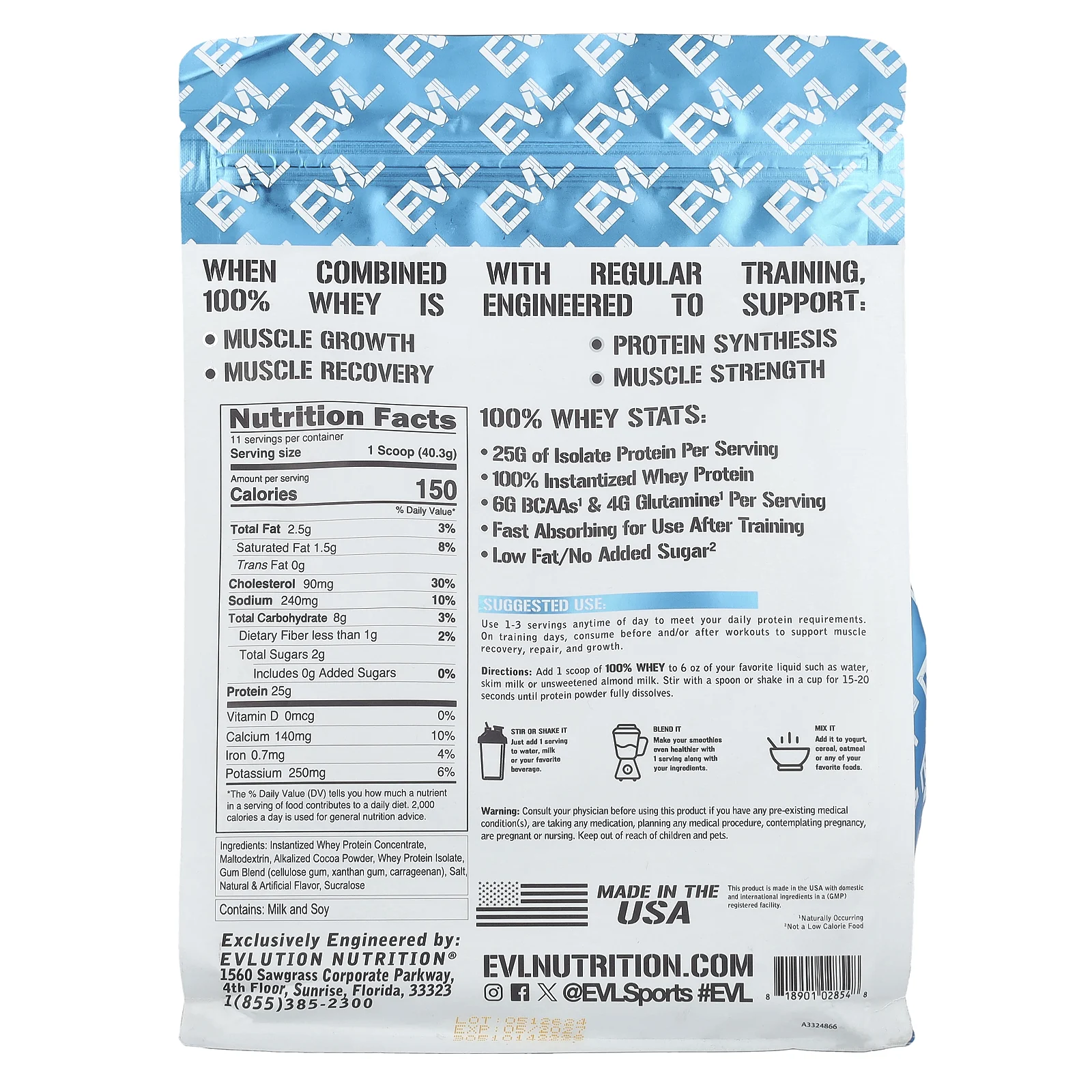 EVLution Nutrition, 100% сывороточный протеин, шоколад двойной насыщенности, 454 г (1 фунт)