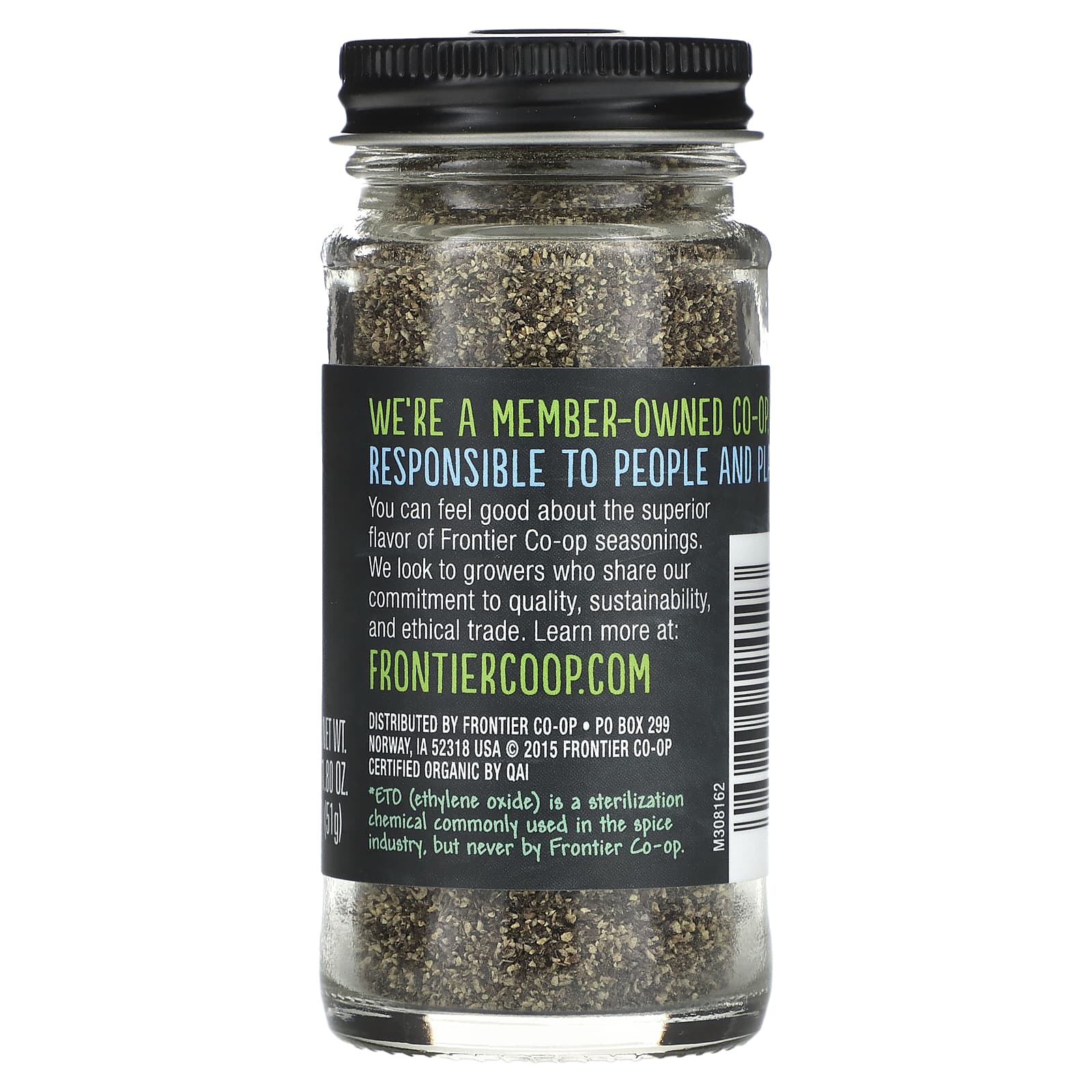 Frontier Co-op, Organic Black Pepper, Medium Grind, 1.8 oz (51 g)