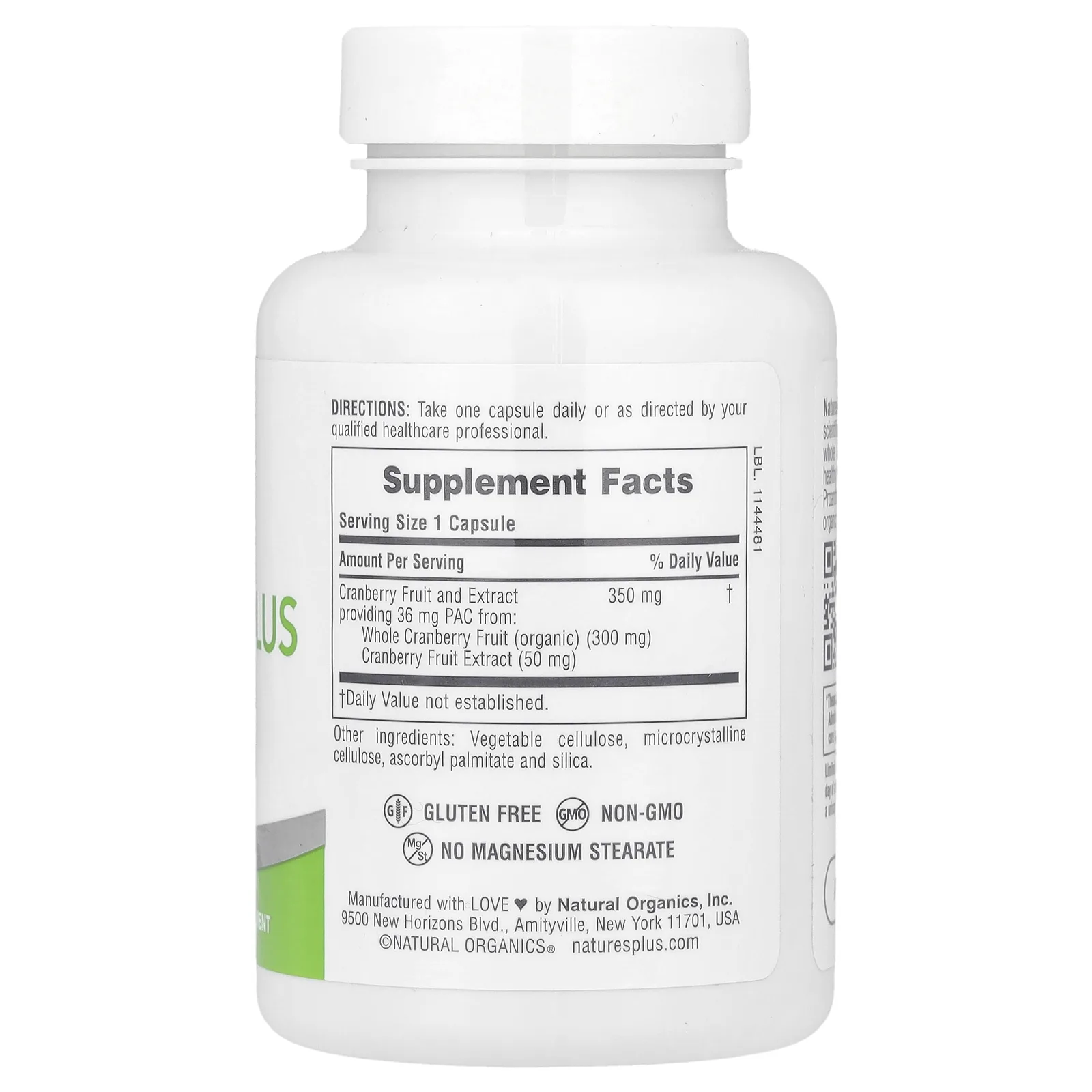 NaturesPlus, PRO Cranberry Plus, 350 мг, 60 капсул