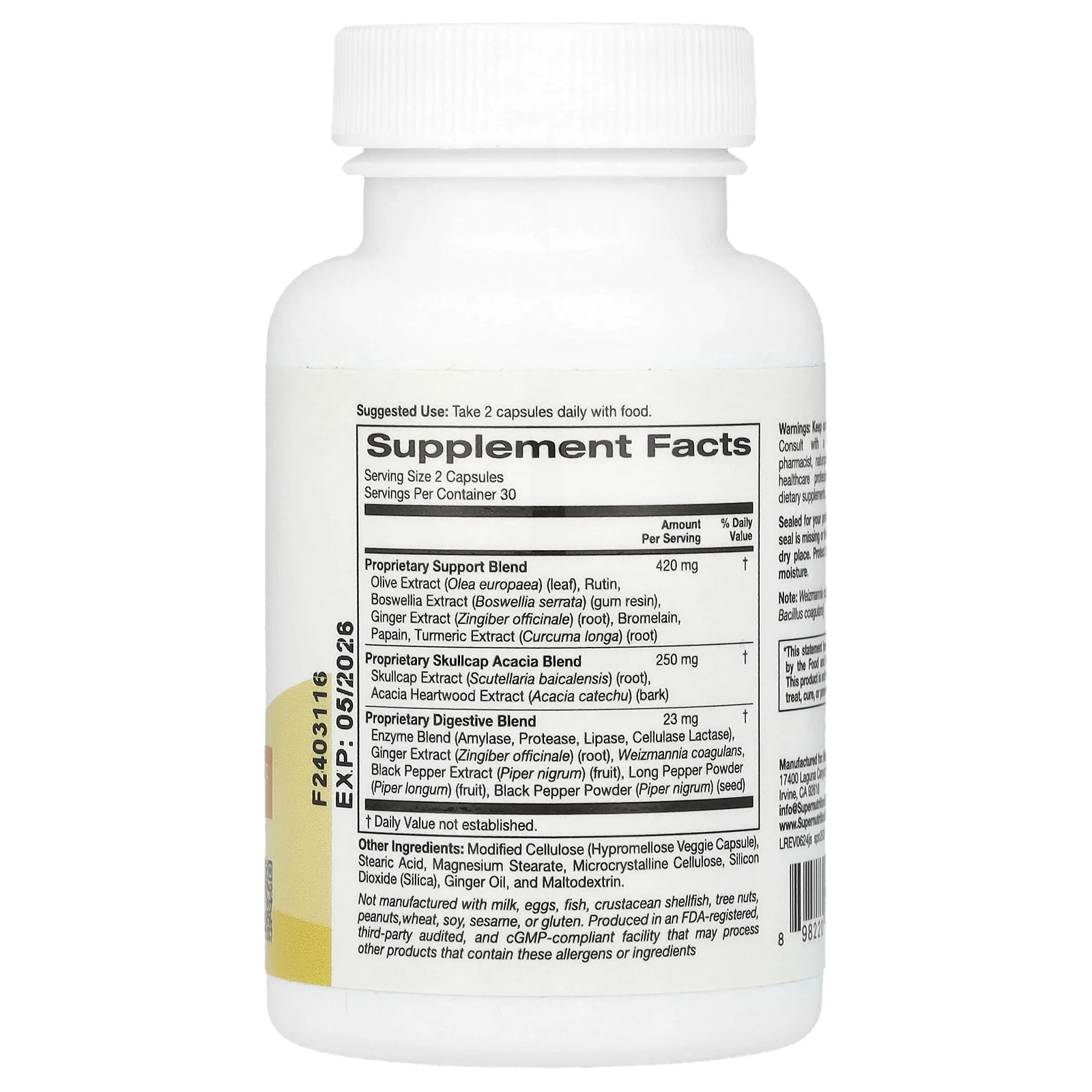 Super Nutrition, добавка для поддержки суставов, 60 растительных капсул