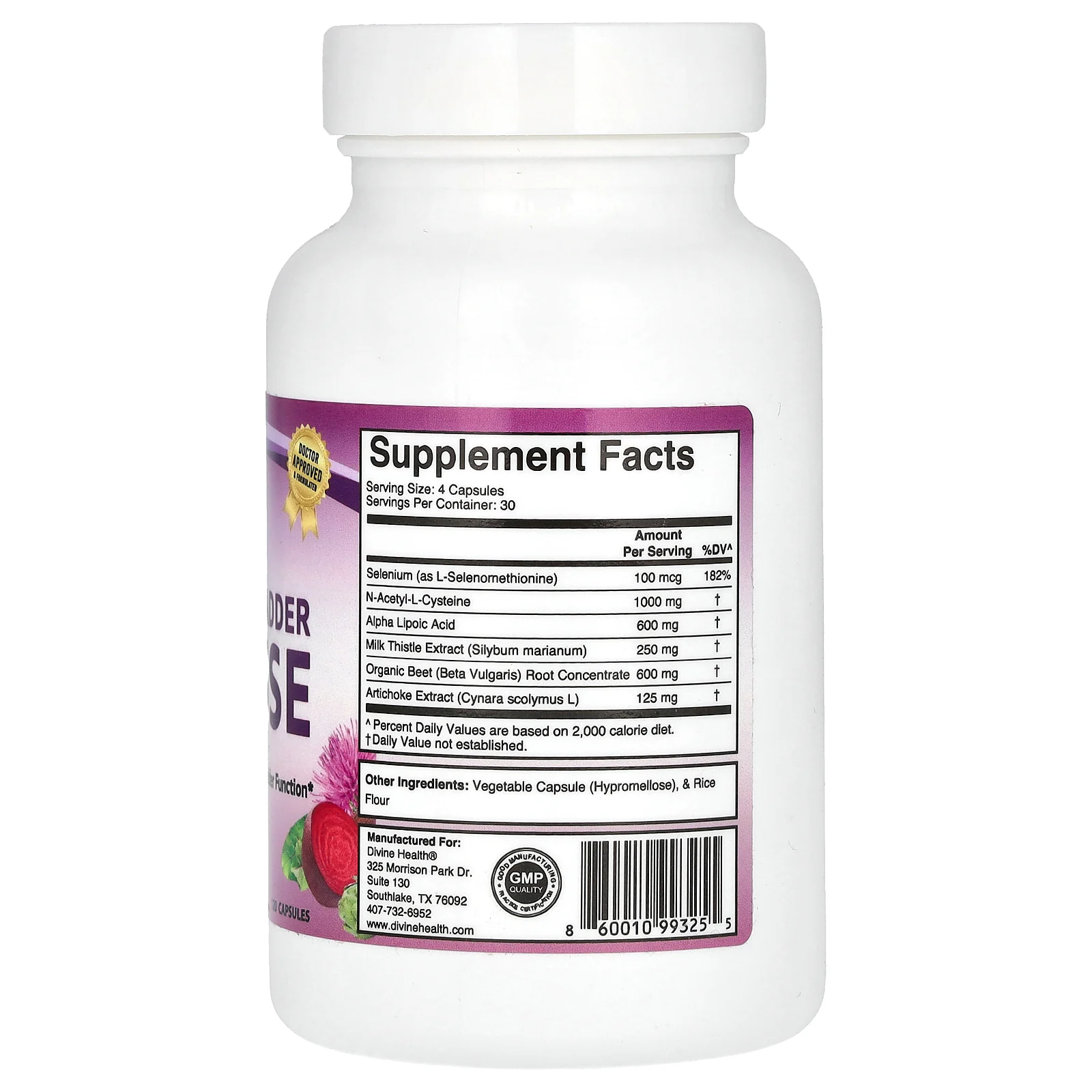 Divine Health, Дон Кольбер, доктор медицины средство для очищения печени и желчного пузыря, 120 капсул