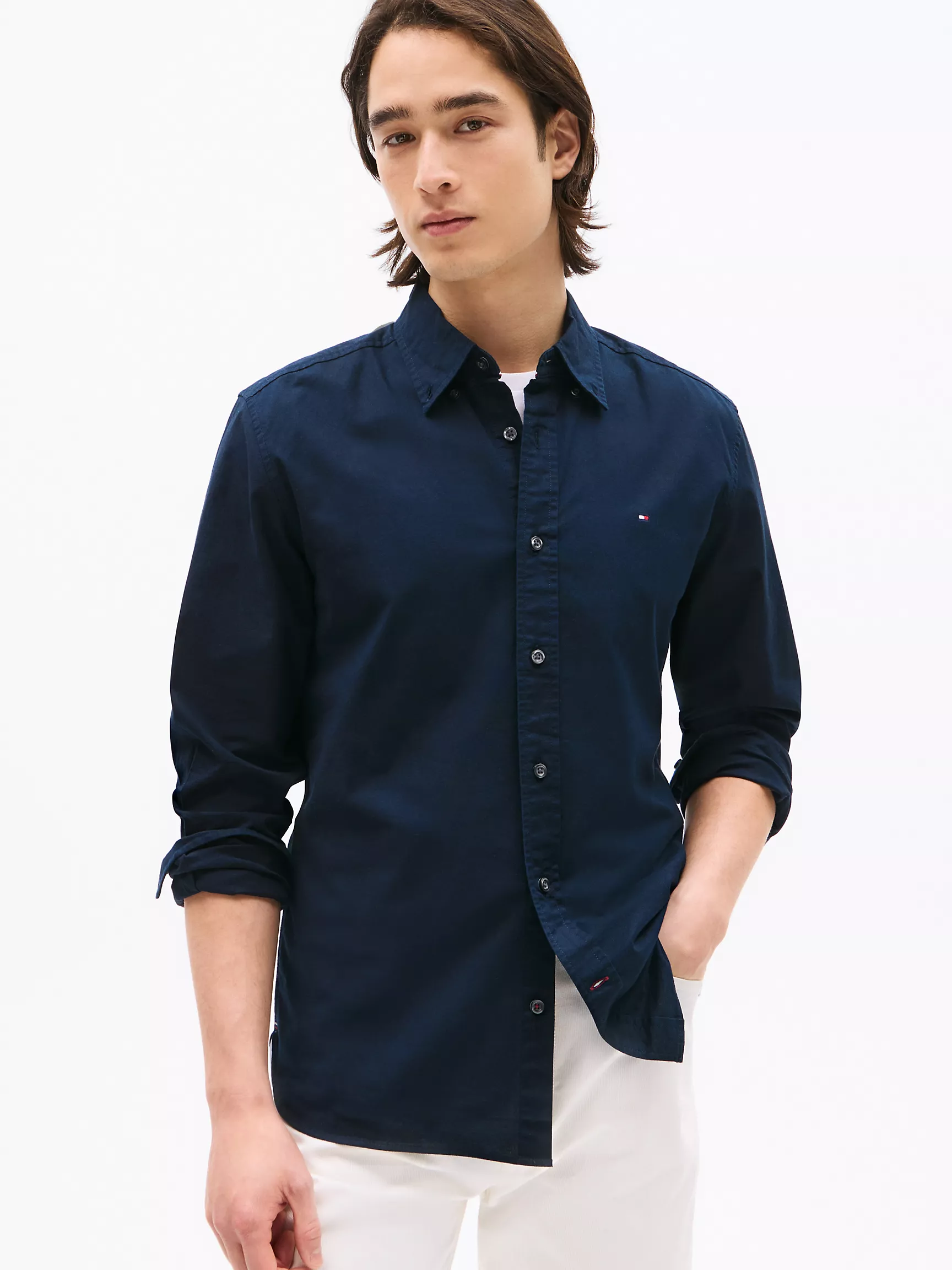 Мужская рубашка Tommy Hilfiger, Эластичная рубашка из оксфорда стандартного кроя