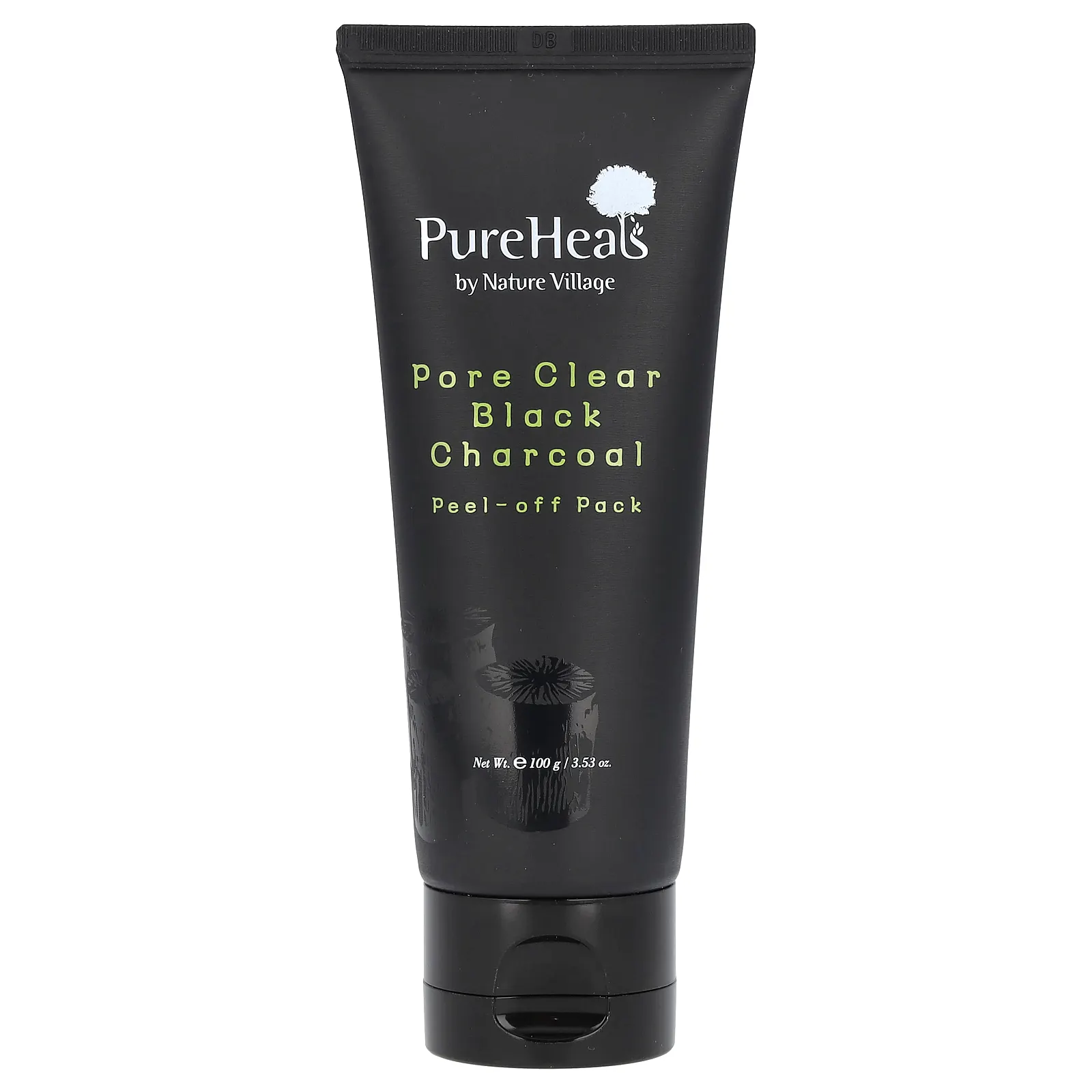 PureHeals, Pore Clear Black Charcoal, отшелушивающая маска для лица, 100 г (3,53 унции)