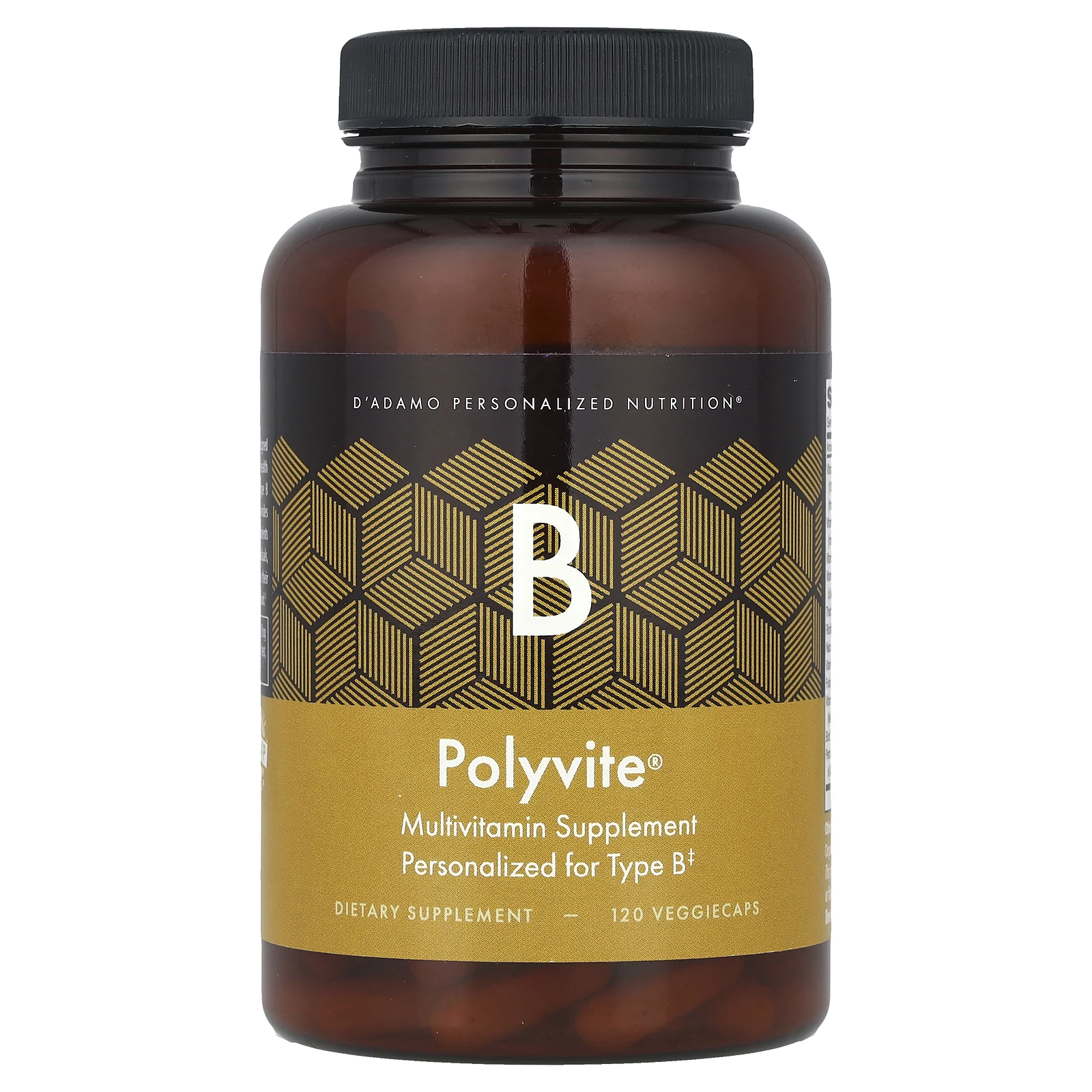 D'adamo, Polyvite® B, мультивитаминная добавка, 120 вегетарианских капсул