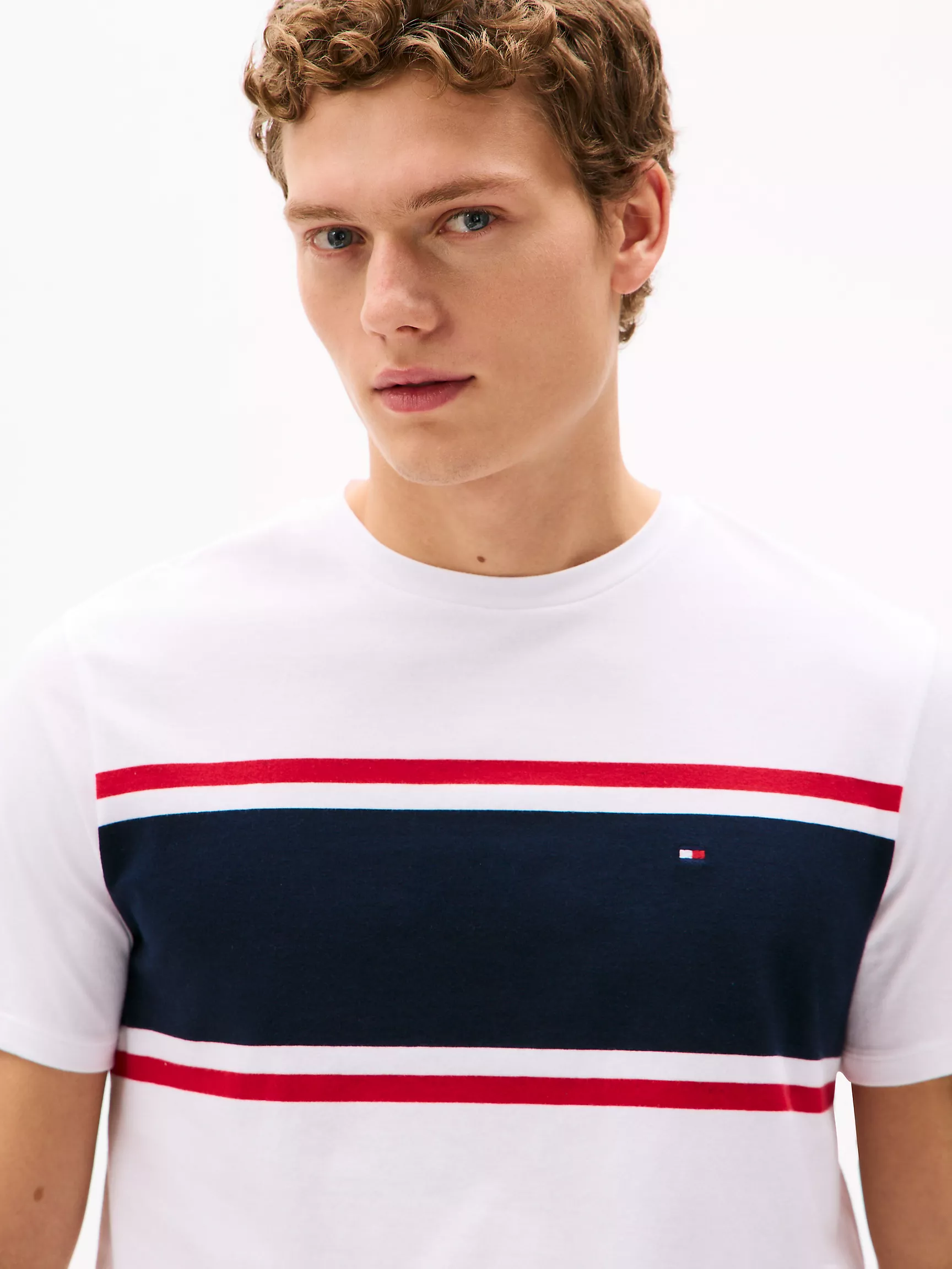 Мужская футболка Tommy Hilfiger, Футболка с полосатым блоковым узором