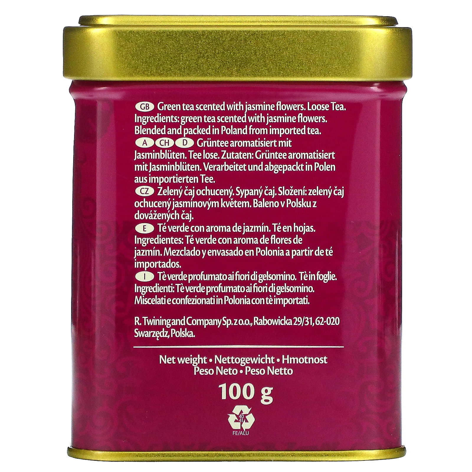 Twinings, Рассыпной чай с жасмином, 100 г (3,53 унции)