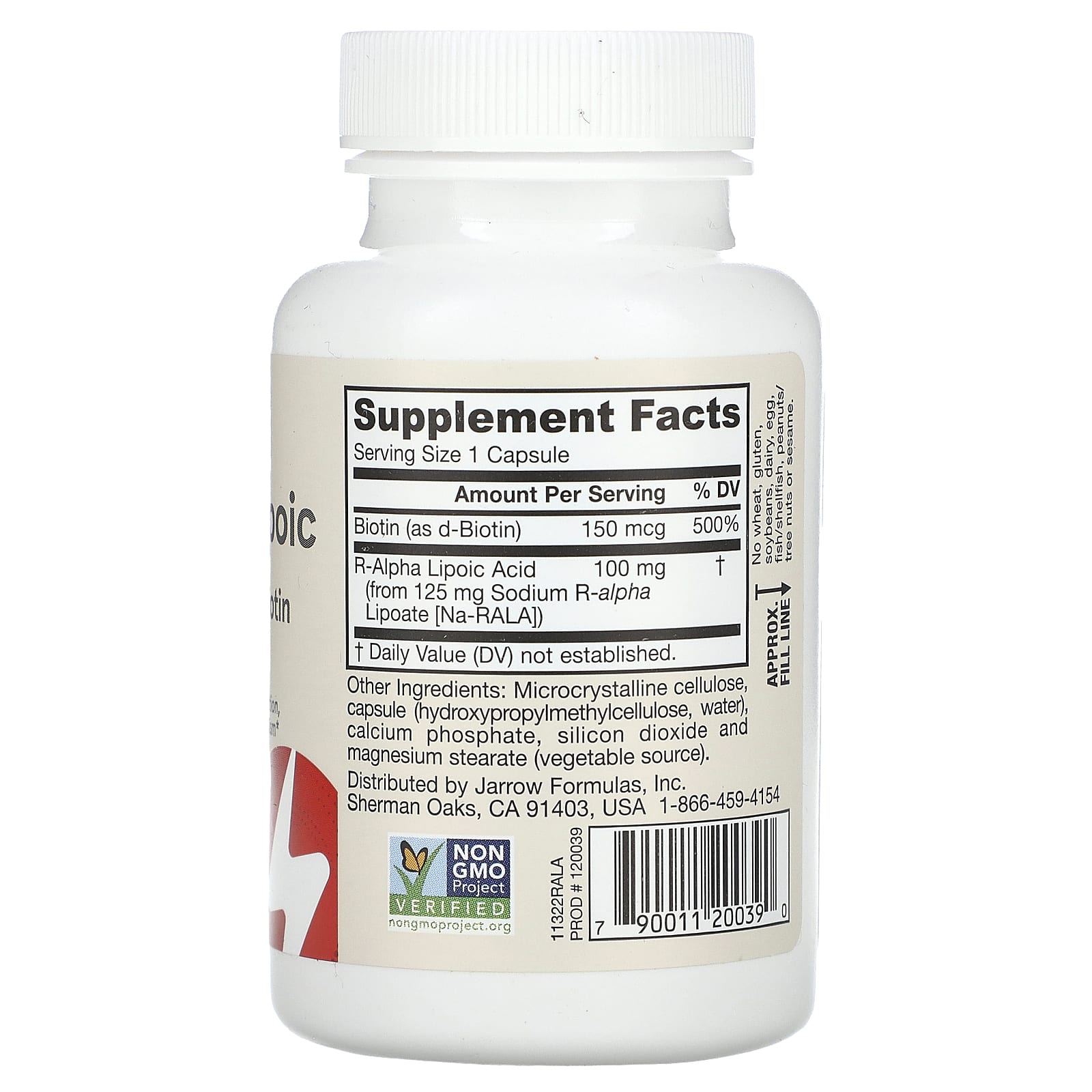 Jarrow Formulas, R-альфа-липоевая кислота Best, 100 мг, 60 растительных капсул