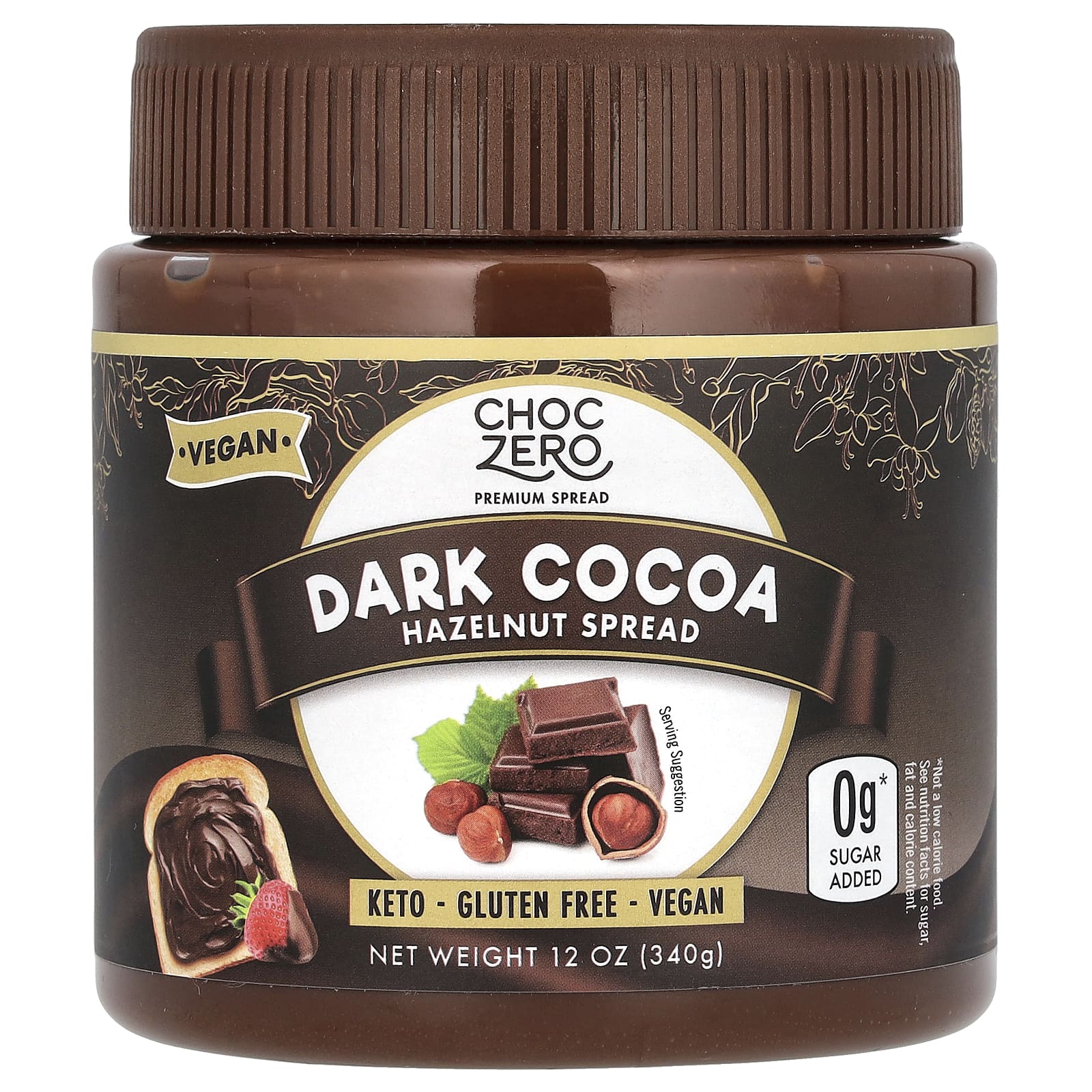 ChocZero, спред из фундука с темным какао, 340 г (12 унций)