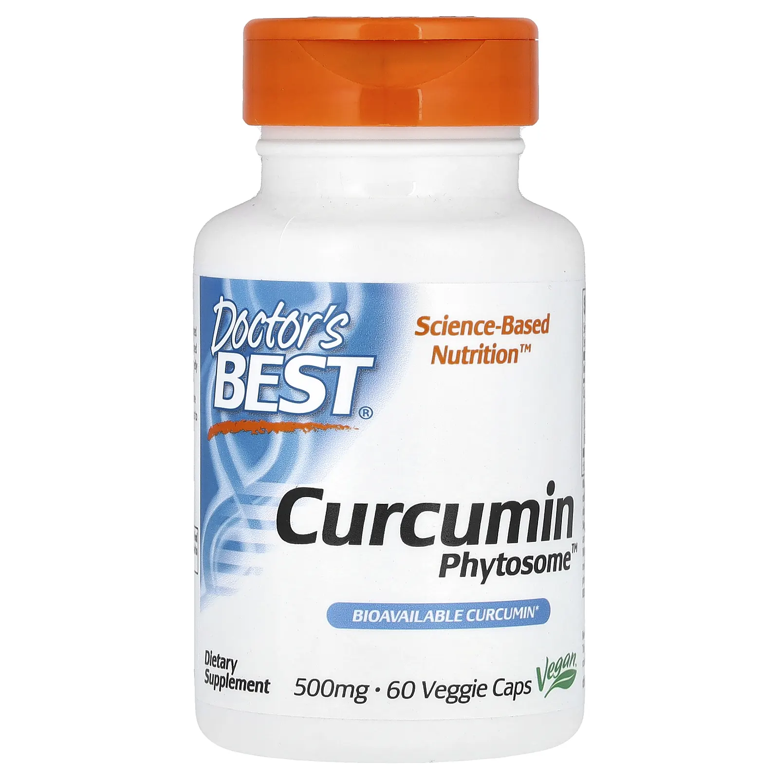 Doctor's Best, Curcumin Phytosome, куркумин, 1000 мг, 60 растительных капсул (500 мг в 1 капсуле)
