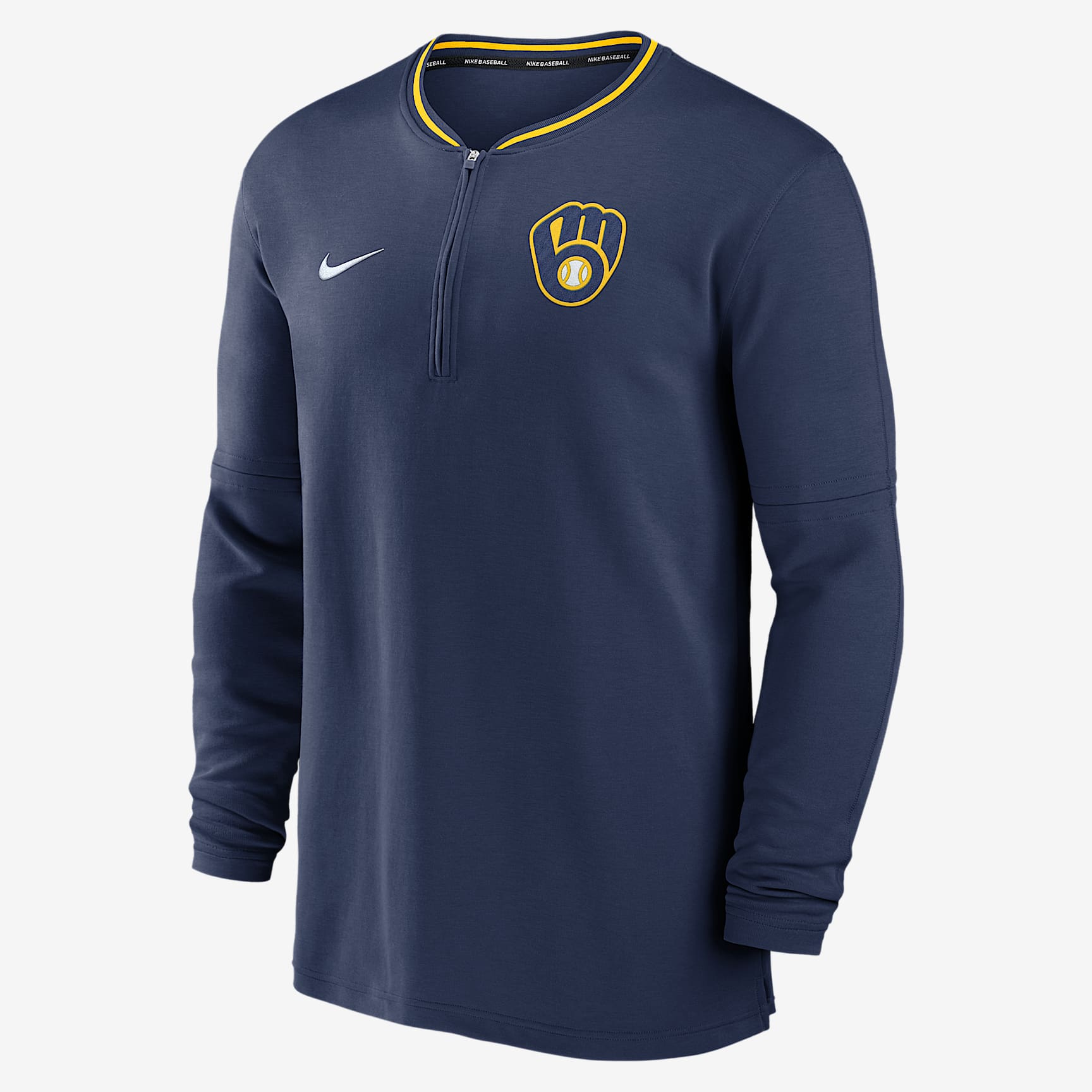 Milwaukee Brewers Authentic Collection Men's Nike Dri-FIT MLB 1/2-Zip Long-Sleeve Top