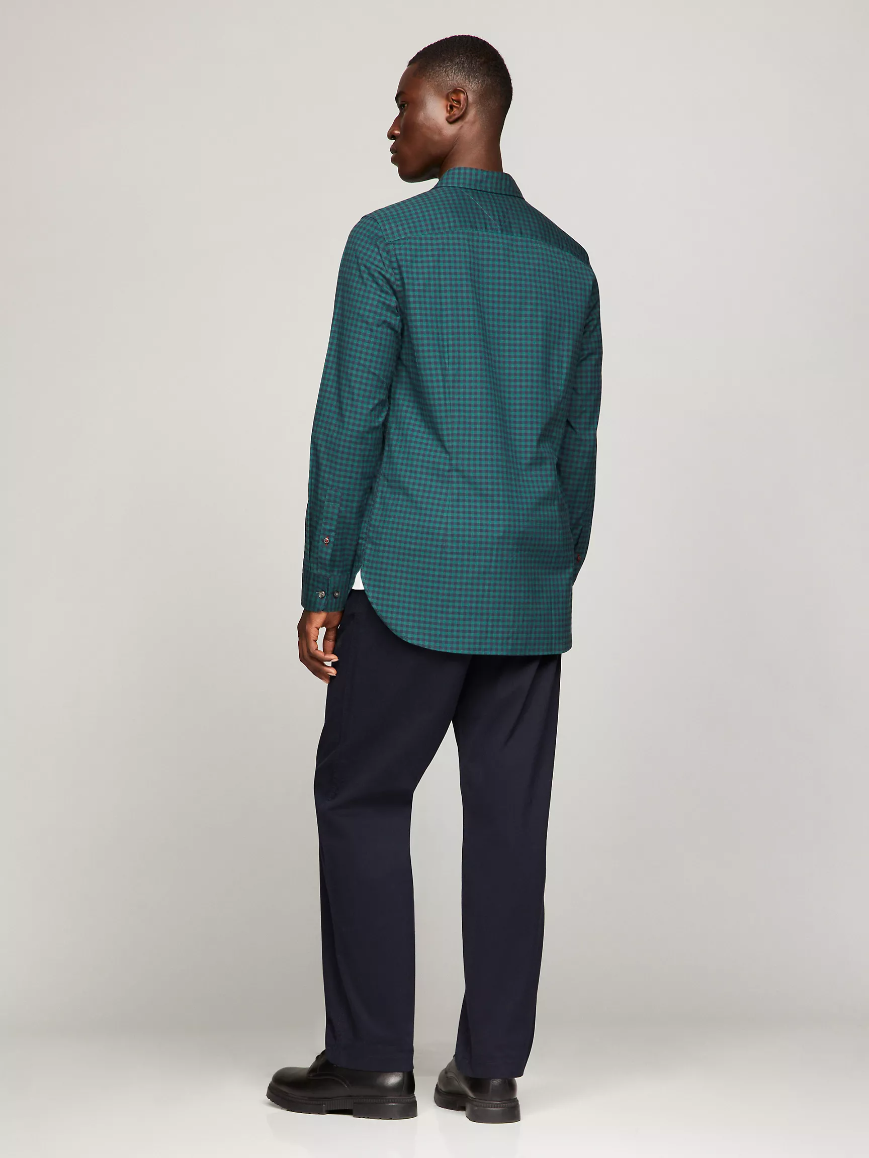 Мужская рубашка Tommy Hilfiger, Приталенная рубашка из поплина в клетку гингем