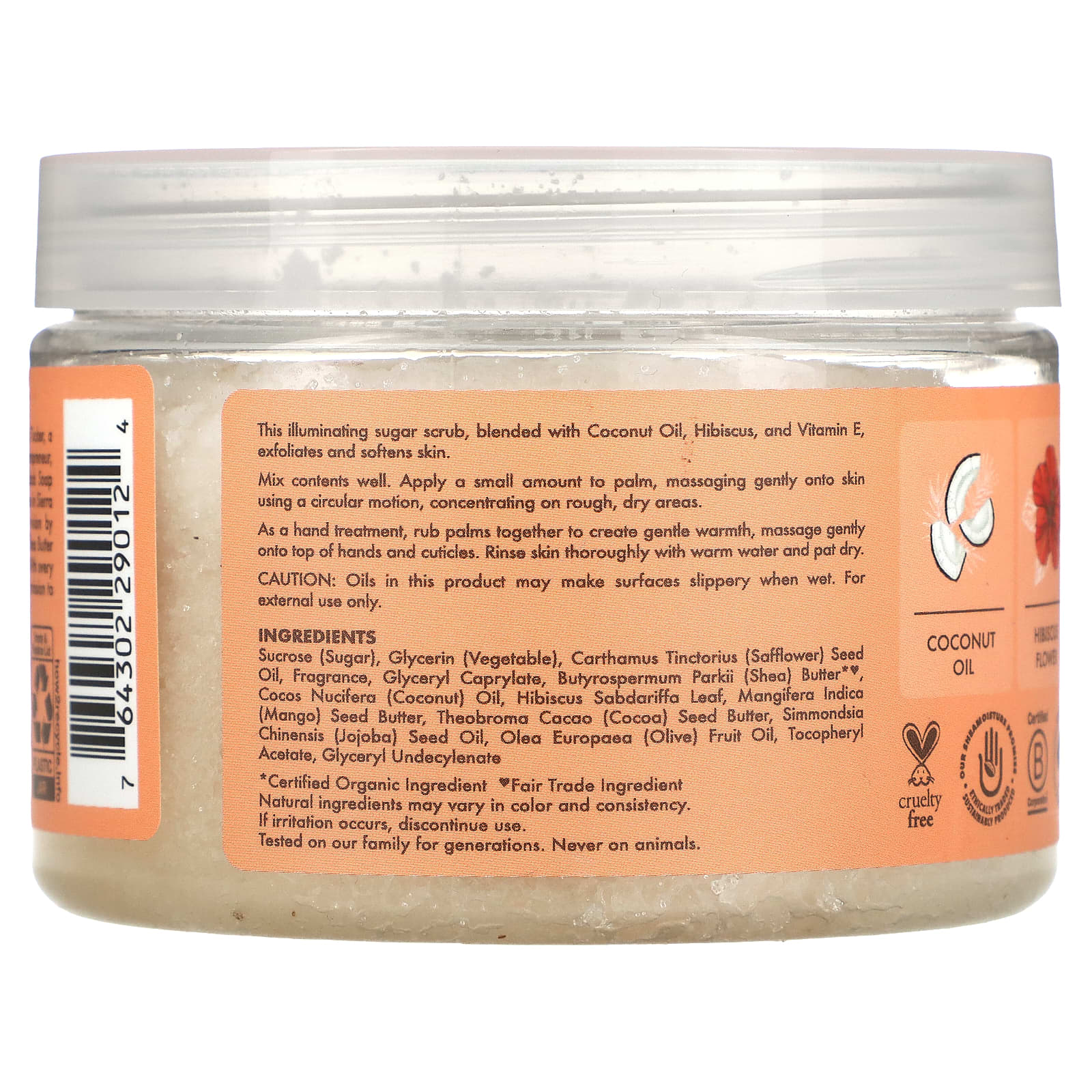 SheaMoisture, Осветляющий скраб для рук и тела, кокос и гибискус, 340 г (12 унций)