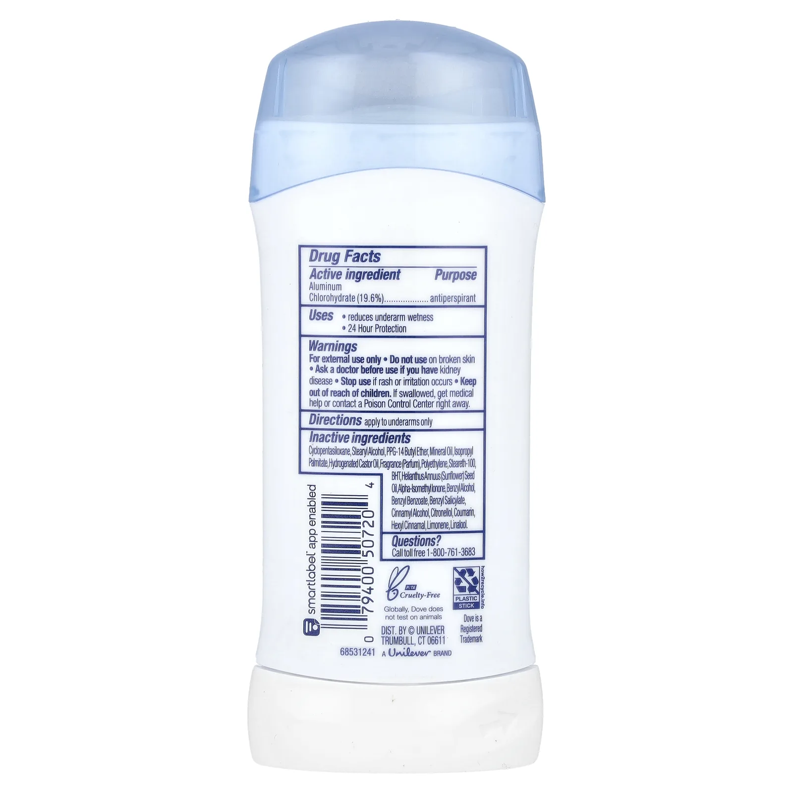 Dove, Дезодорант-антиперспирант, порошок, 74 г (2,6 унции)