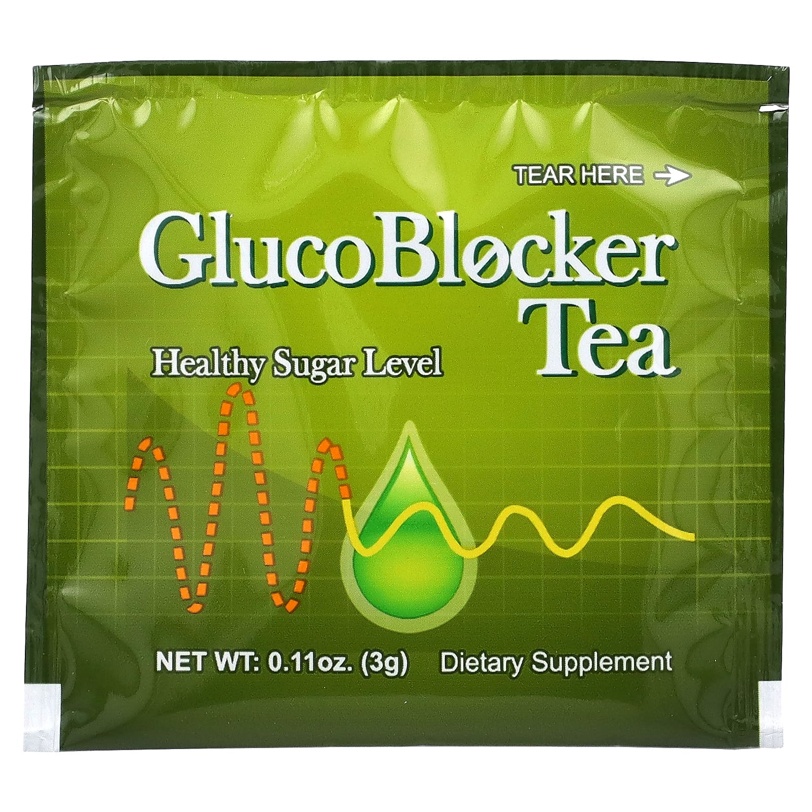 Longreen, GlucoBlocker Tea, отборная джимнема, 20 чайных пакетиков, 60 г (2,12 унции)