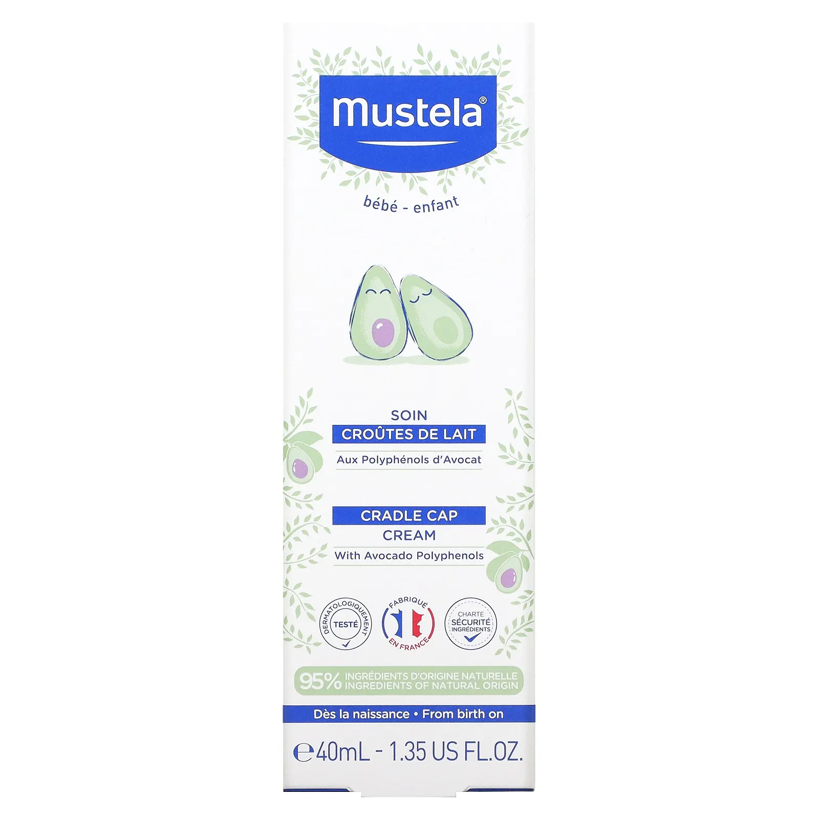 Mustela, Крем Cradle Cap, 1,35 жидкой унции (40 мл)