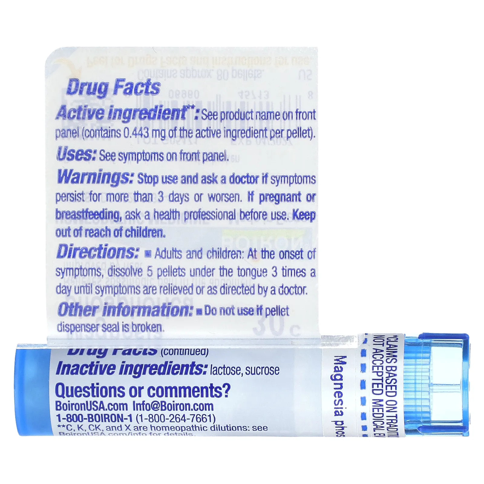 Boiron, Magnesia phosphorica, 30 ° C, прибл. 80 гранул