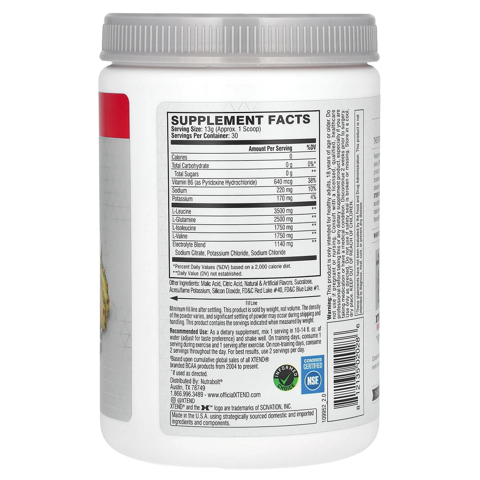 Xtend, The Original, 7 г BCAA, фруктовый пунш, 390 г (13,8 унции)