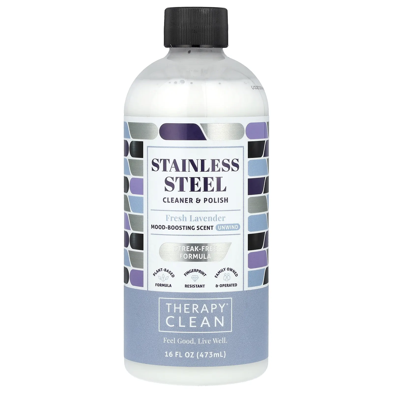Therapy Clean, Нержавеющая сталь, очищающее средство и полироль с эфирным маслом лаванды, 473 мл (16 жидк. Унций)