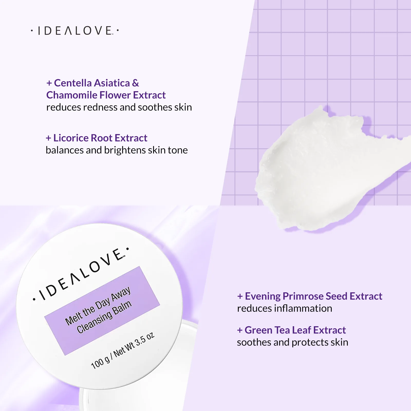 Idealove, Melt the Day Away, очищающий бальзам, 100 г (3,5 унции)