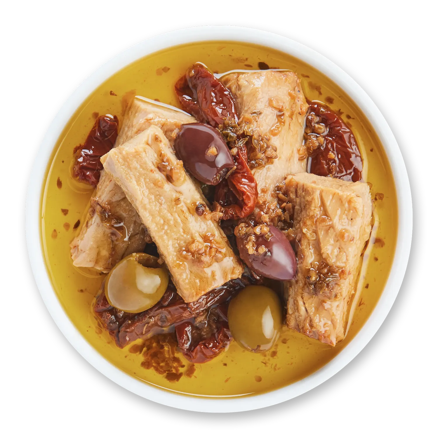 King Oscar, Желтоперый тунец, вяленые на солнце томаты с оливковым маслом холодного отжима, 190 г (6,7 унции)