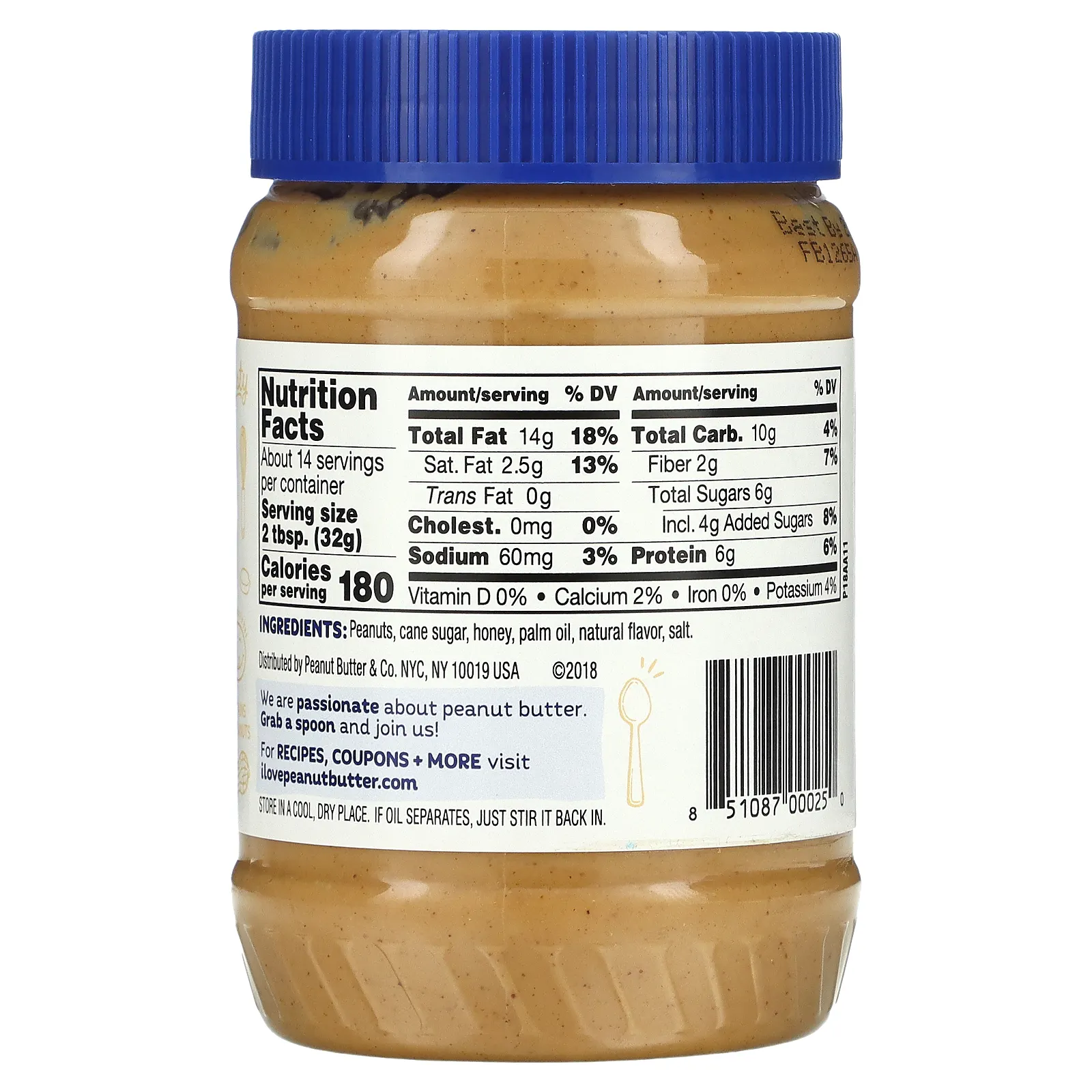 Peanut Butter & Co., Арахисовая паста, пчелиные колени, 454 г (16 унций)