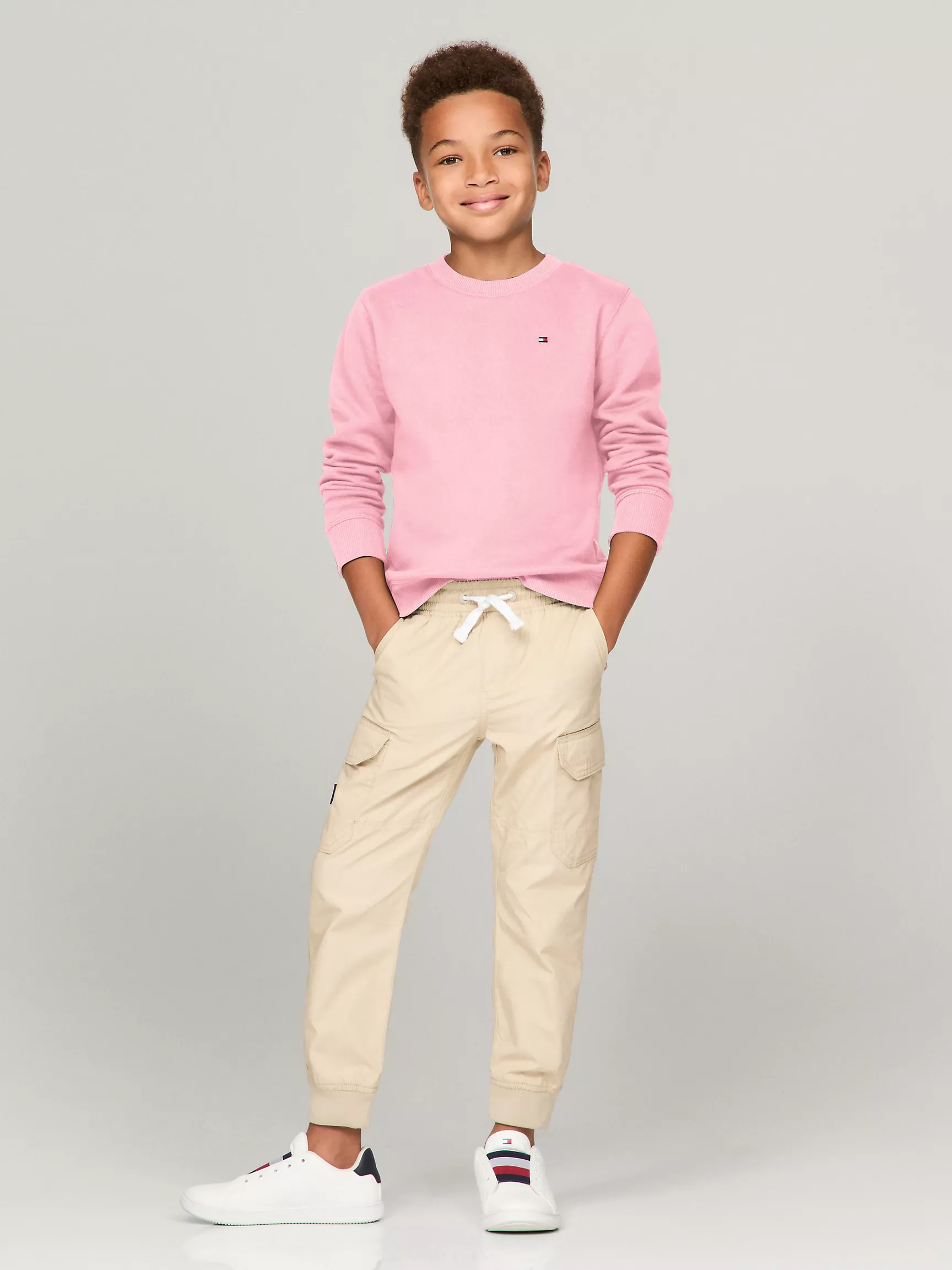 Толстовка для мальчика Tommy Hilfiger, Детский однотонный свитшот с круглым вырезом