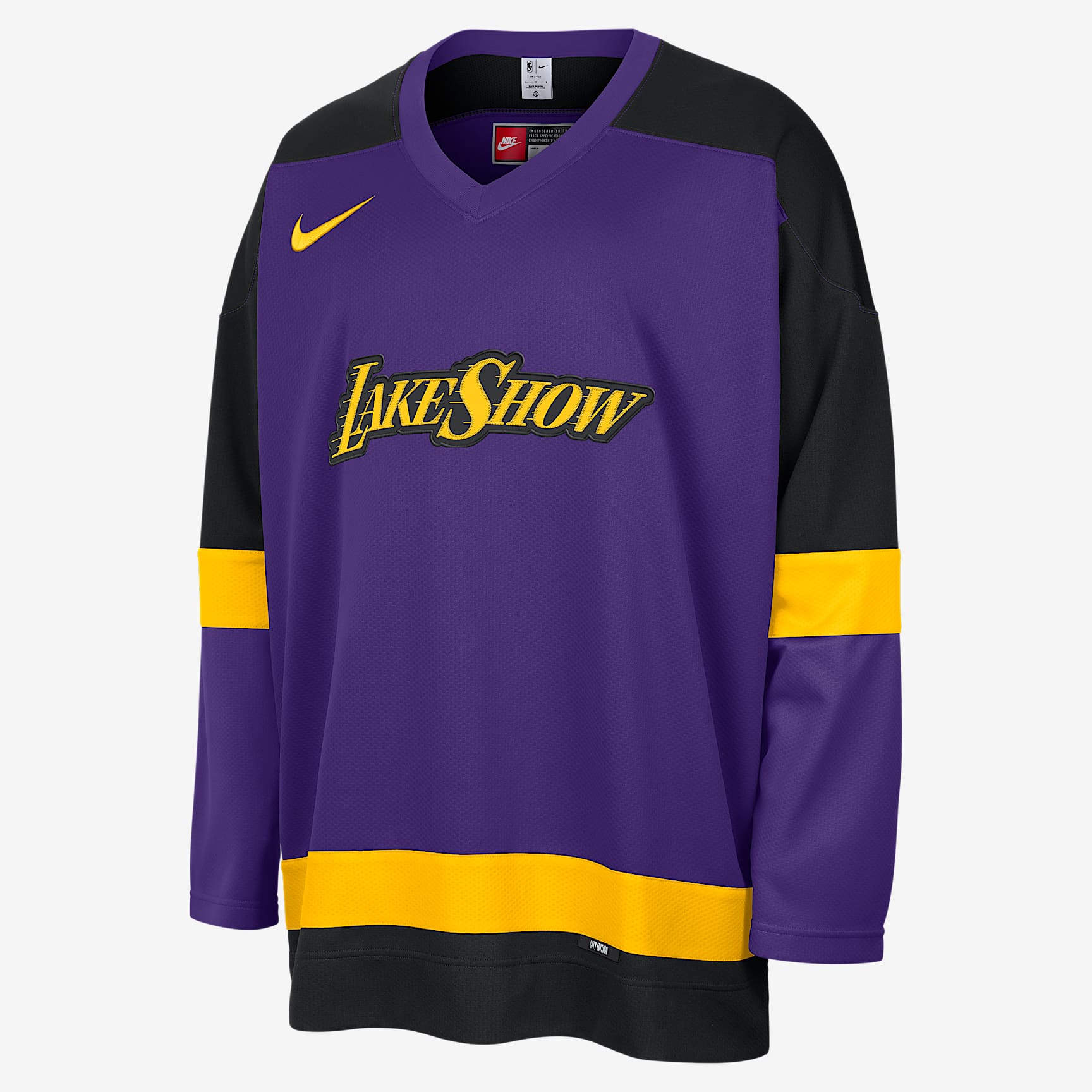 Los Angeles Lakers City Edition Men's Nike NBA Hockey Jersey