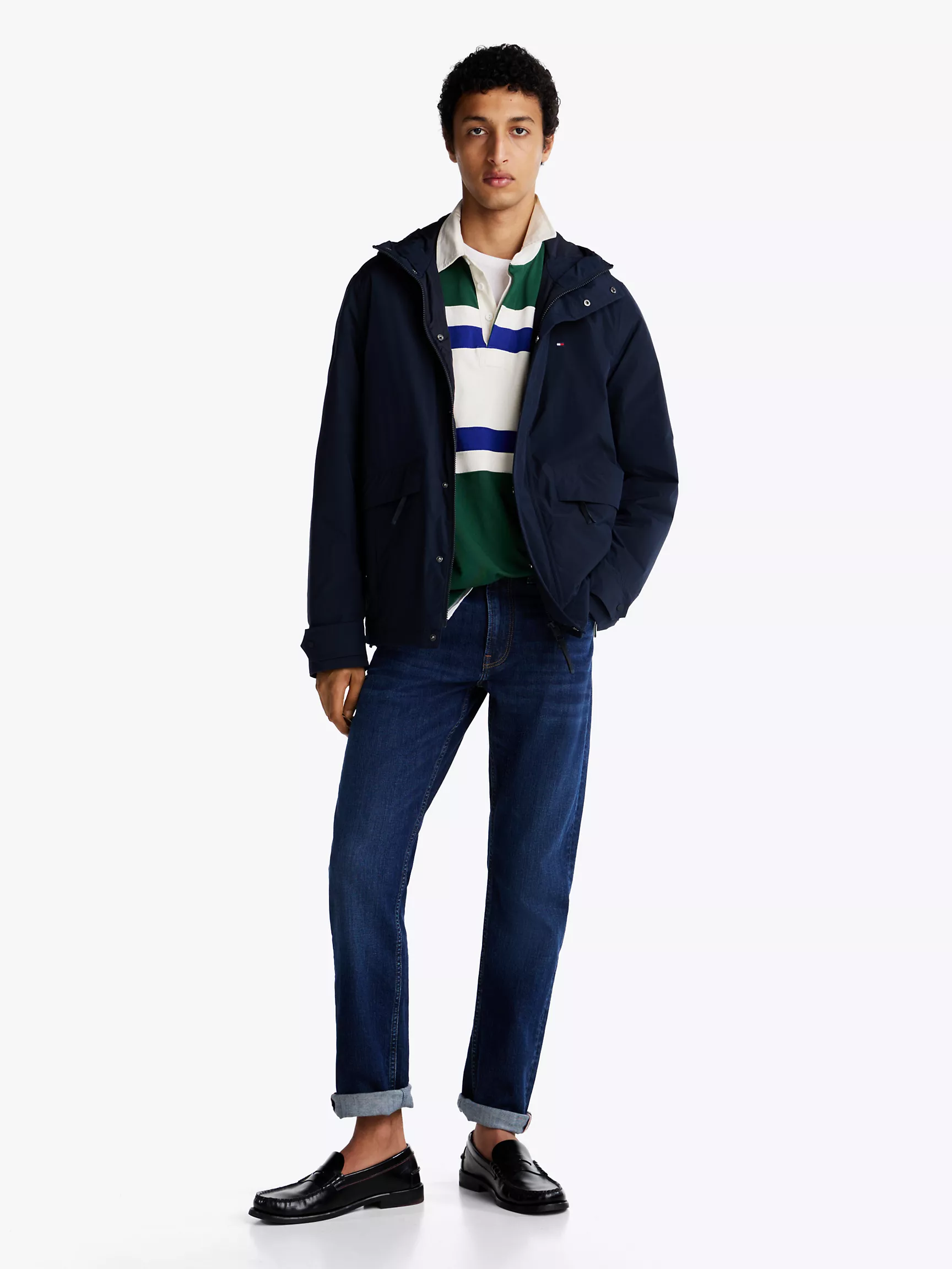 Мужская куртка Tommy Hilfiger, Легкая компактная ветровка с капюшоном