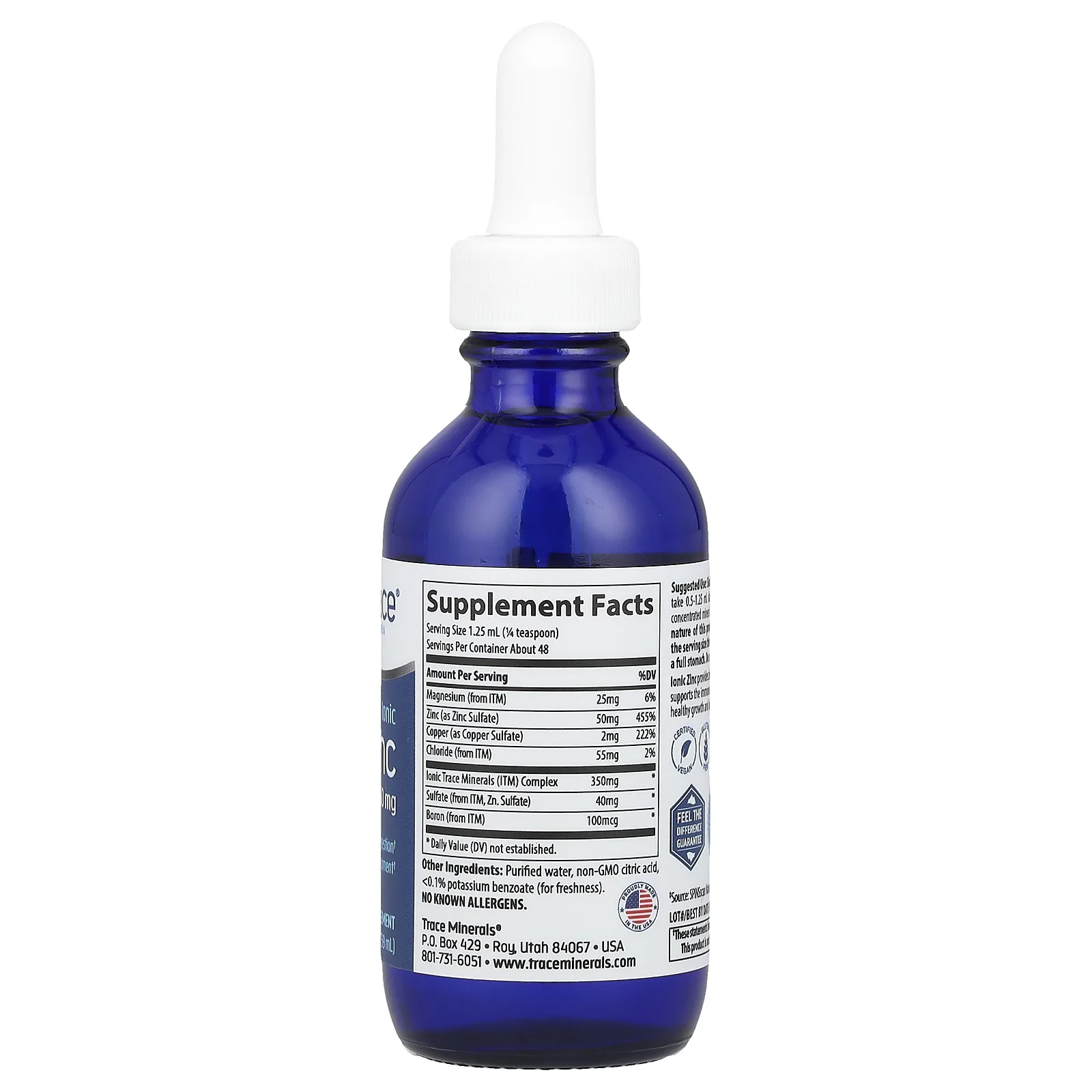 Trace Minerals ®, Ионизированный цинк, 50 мг, 59 мл (2 жидк. унции)