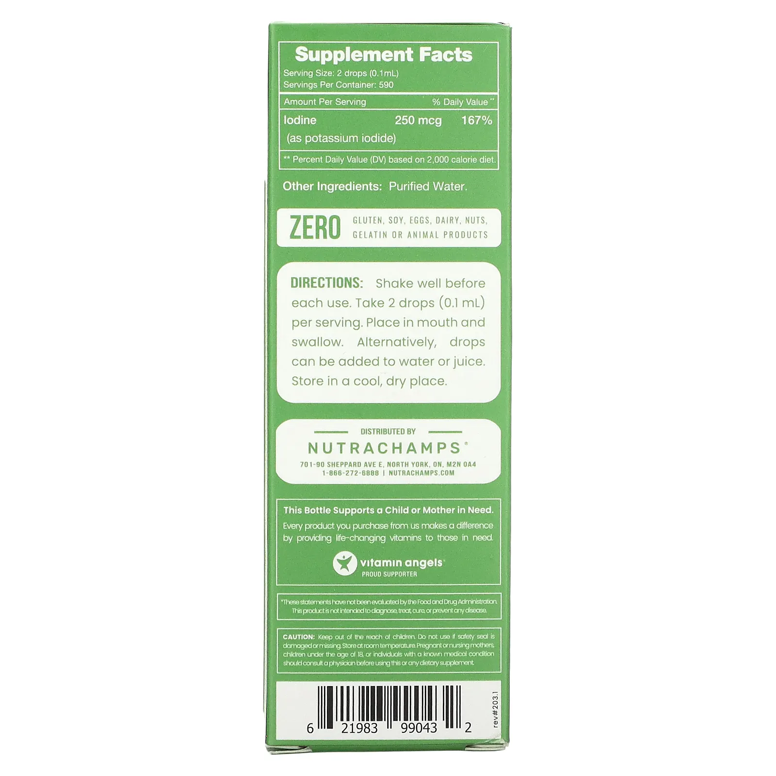 NutraChamps, Жидкий йод в каплях, без добавок, 60 мл (2 жидк. Унции)