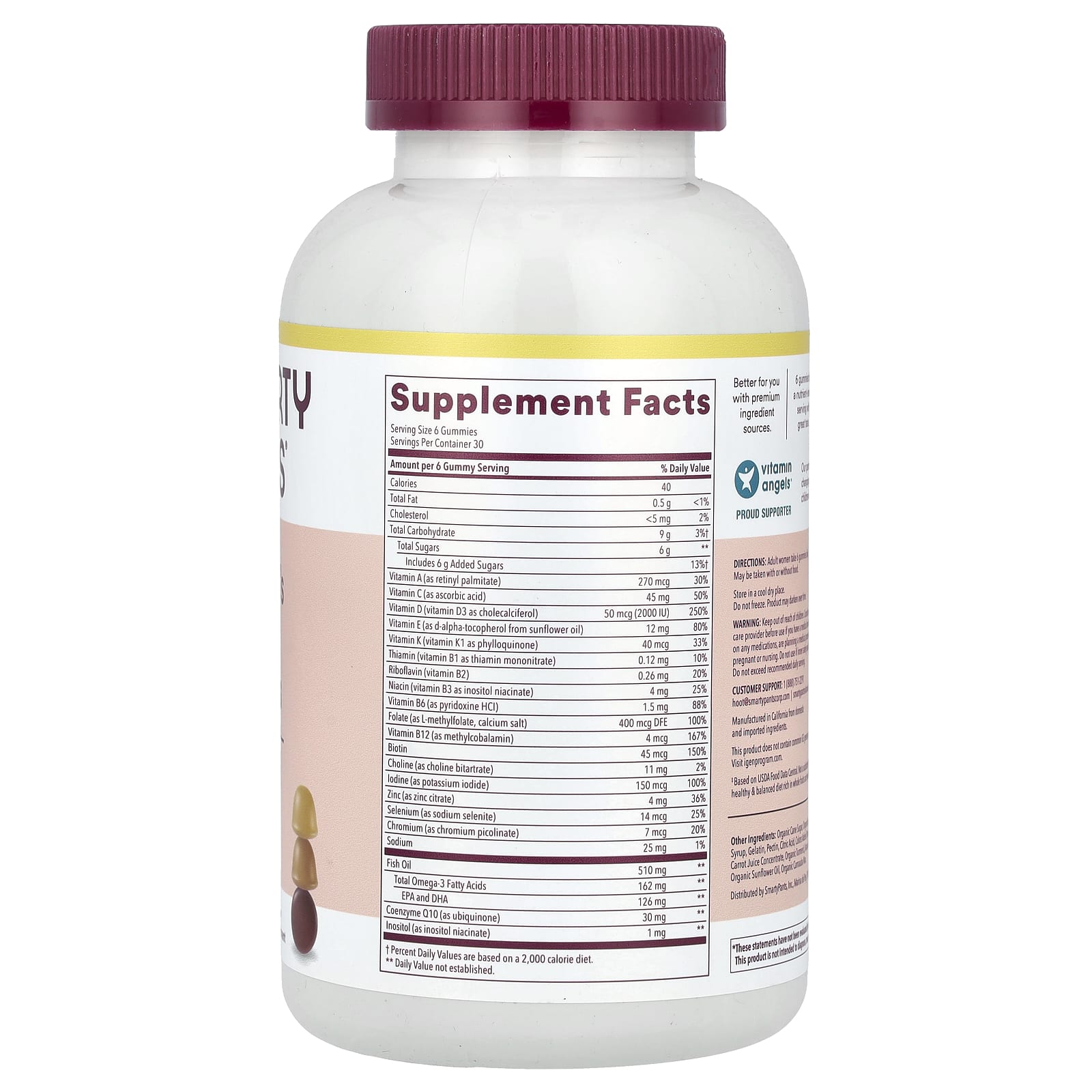 SmartyPants, формула для женщин, со вкусом лимонного крема, голубики и апельсина, 180 жевательных таблеток