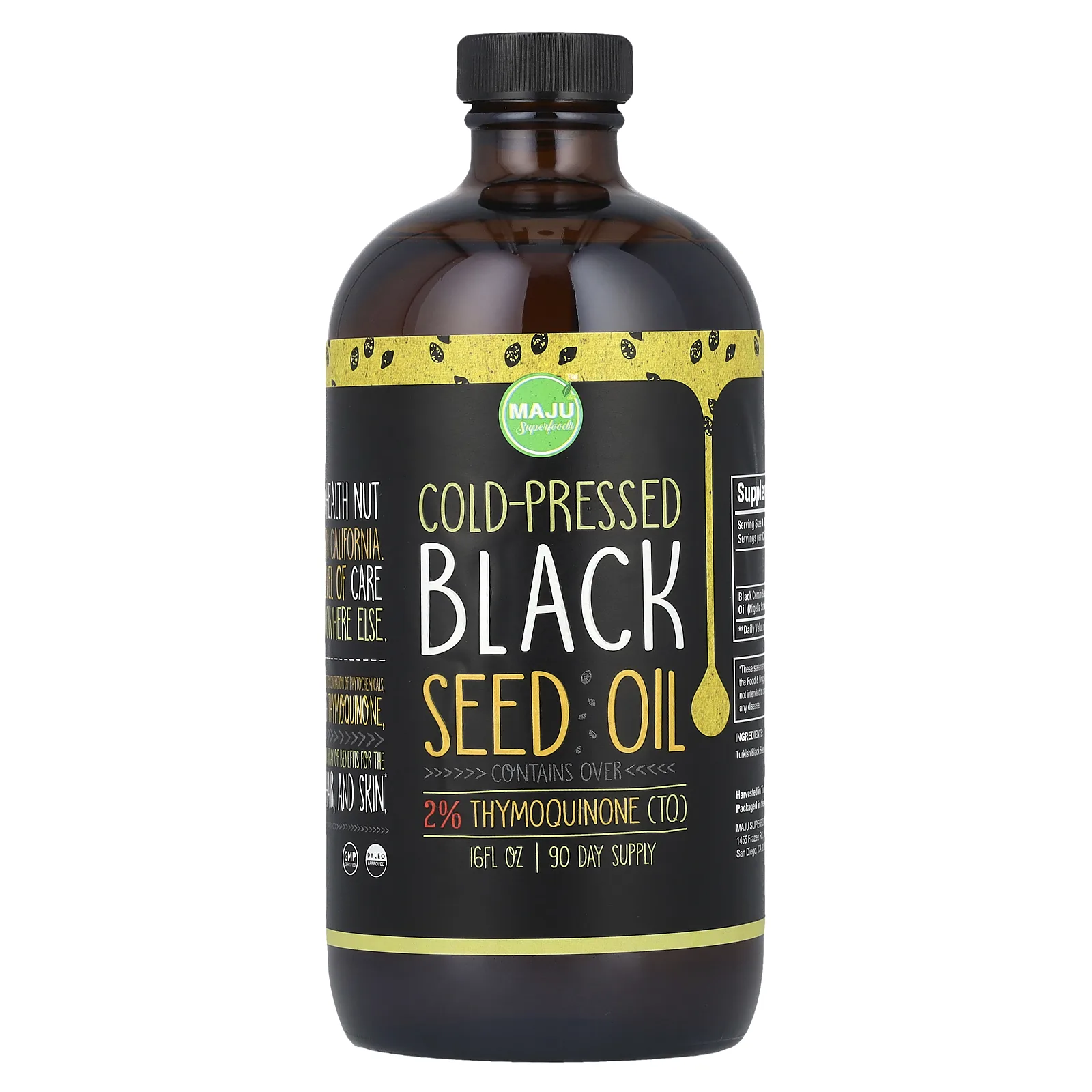 Maju Superfoods, Масло черного тмина холодного отжима, 5 г, 16 жидк. Унций