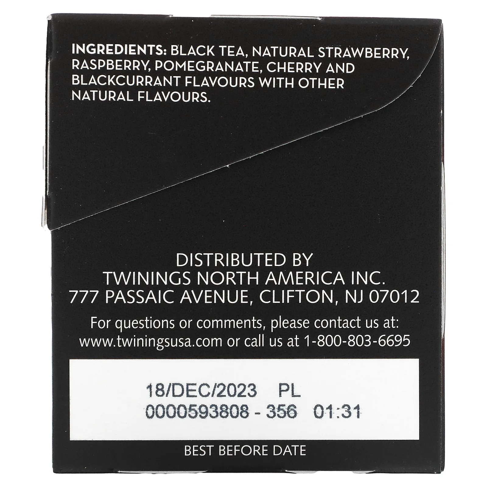 Twinings, черный чай премиального качества, ягодный вкус, 20 чайных пакетиков, 40 г (1,41 унции)