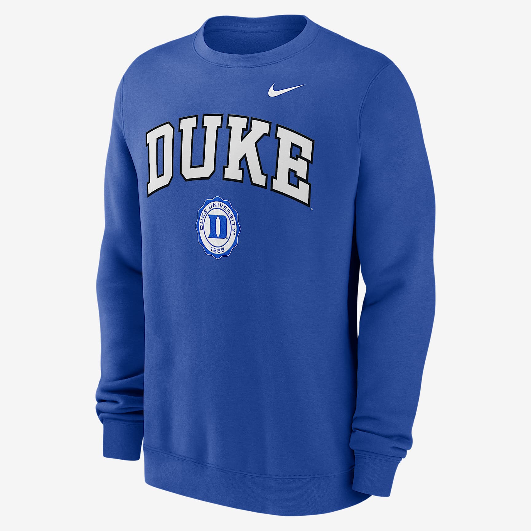 Duke Blue Devils Arched Seal Men's Nike College Pullover Crew