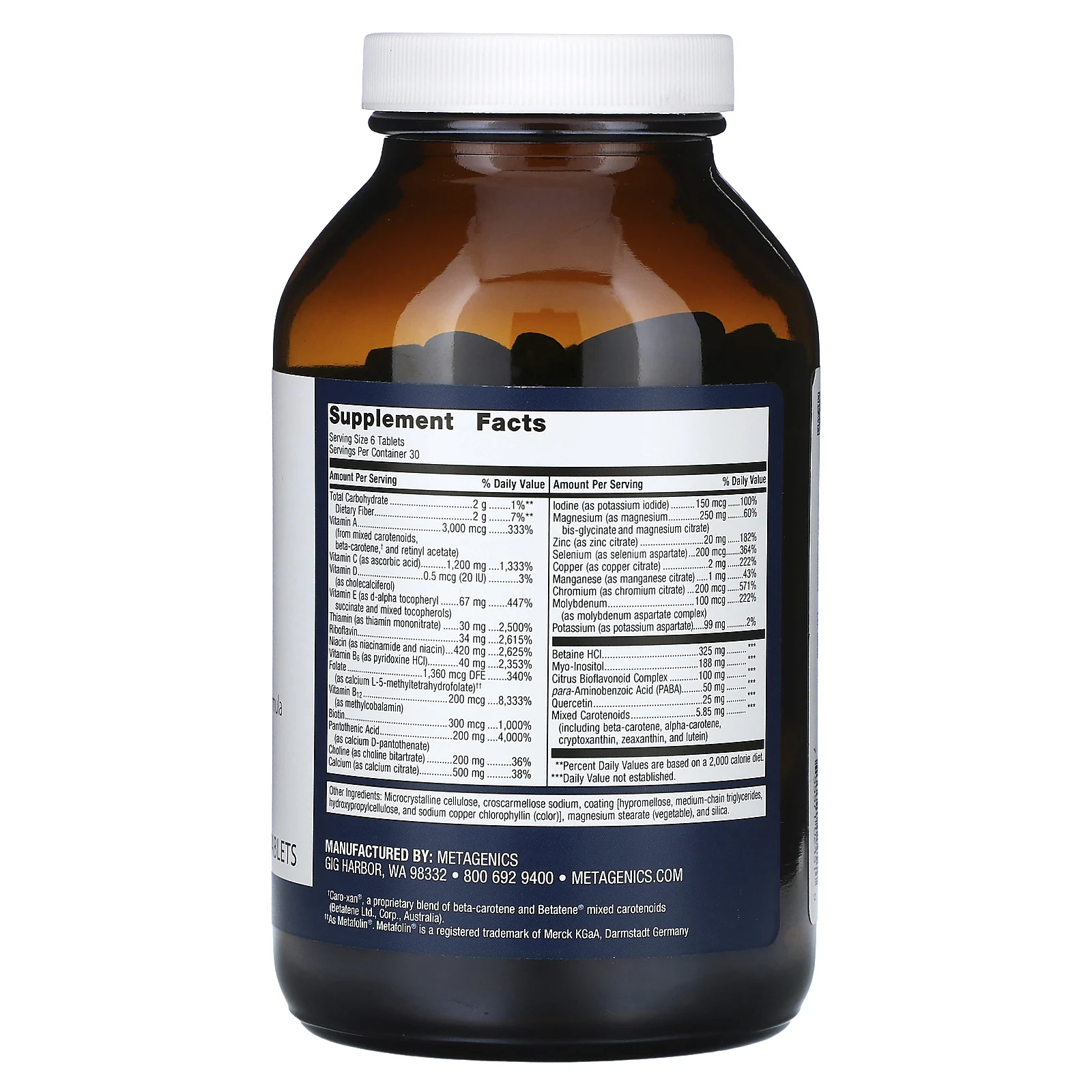 Metagenics, Multigenics без железа, 180 таблеток