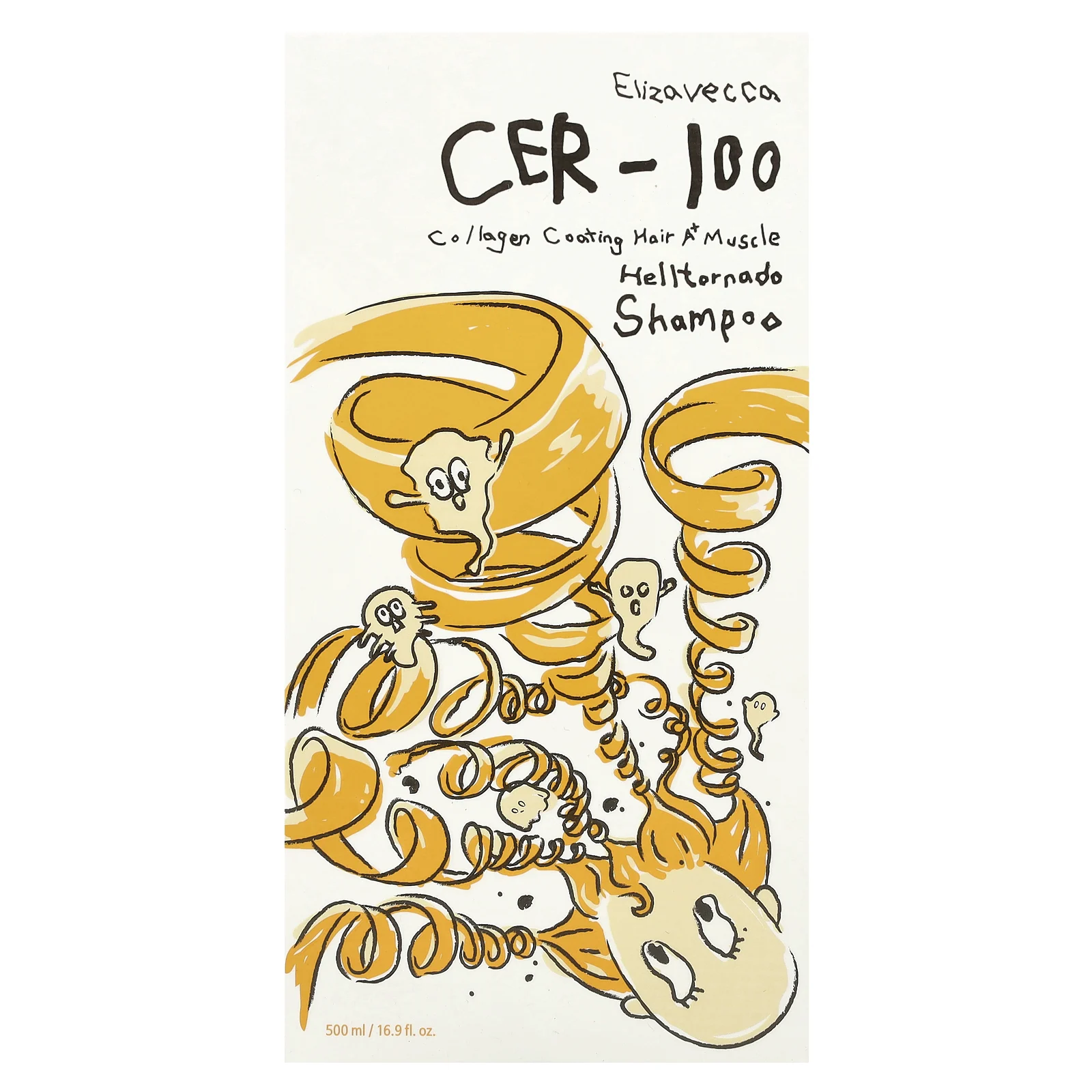 Elizavecca, Cer-100, коллагеновый шампунь для волос A + Muscle Helltornado, 500 мл (16,9 жидк. унц.)
