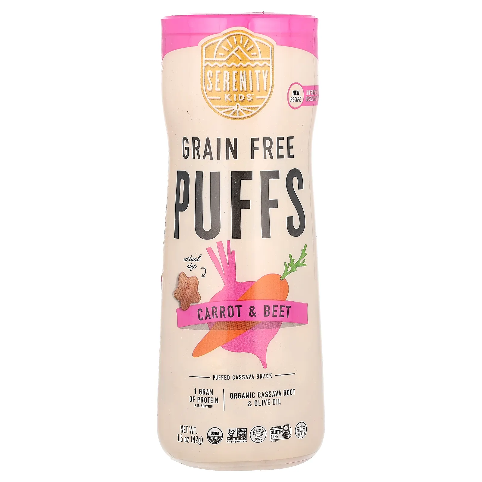 Serenity Kids, беззерновые колечки, морковь и свекла, 42 г (1,5 унции)