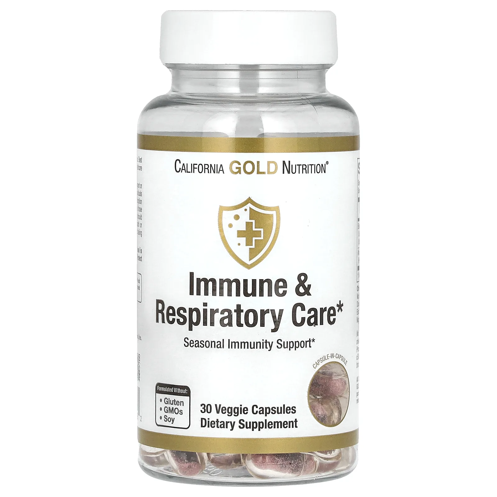 California Gold Nutrition, Укрепление иммунитета и дыхательной системы, 30 растительных капсул