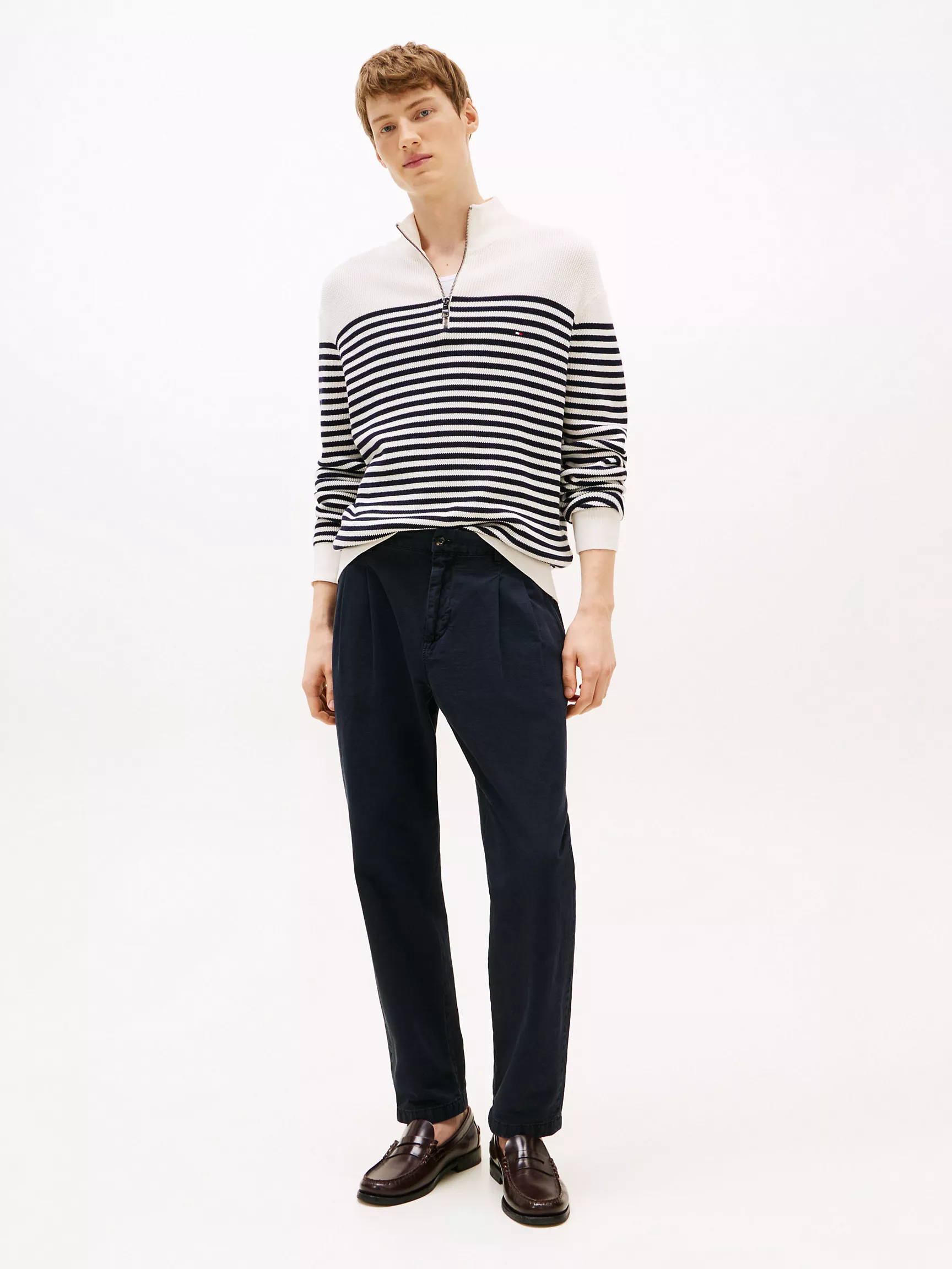 Мужской свитер Tommy Hilfiger, Широкоребристый свитер на четвертной молнии