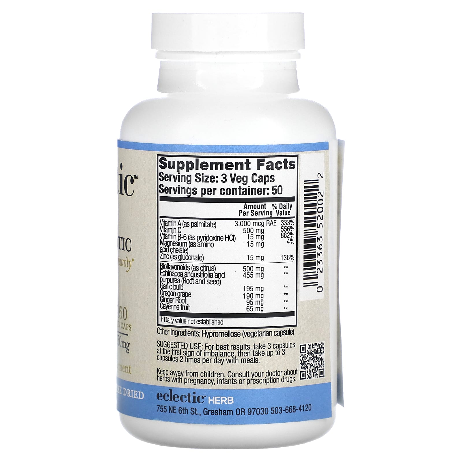 Eclectic Herb, Vita Biotic, 750 мг, 150 растительных капсул (250 мг в 1 капсуле)