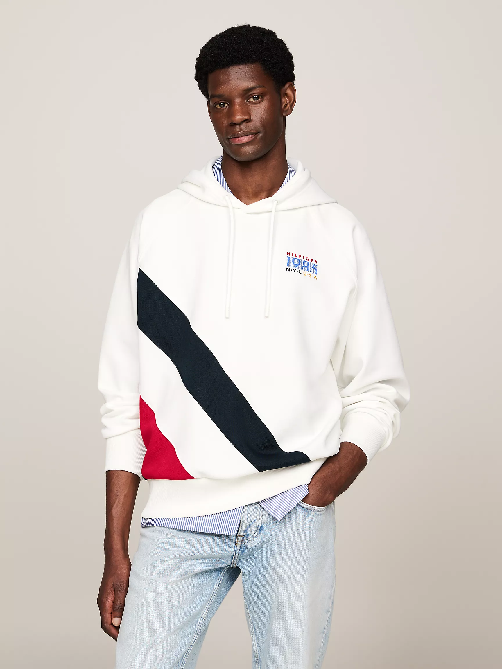 Мужское худи Tommy Hilfiger, Худи с полосками Hilfiger Team