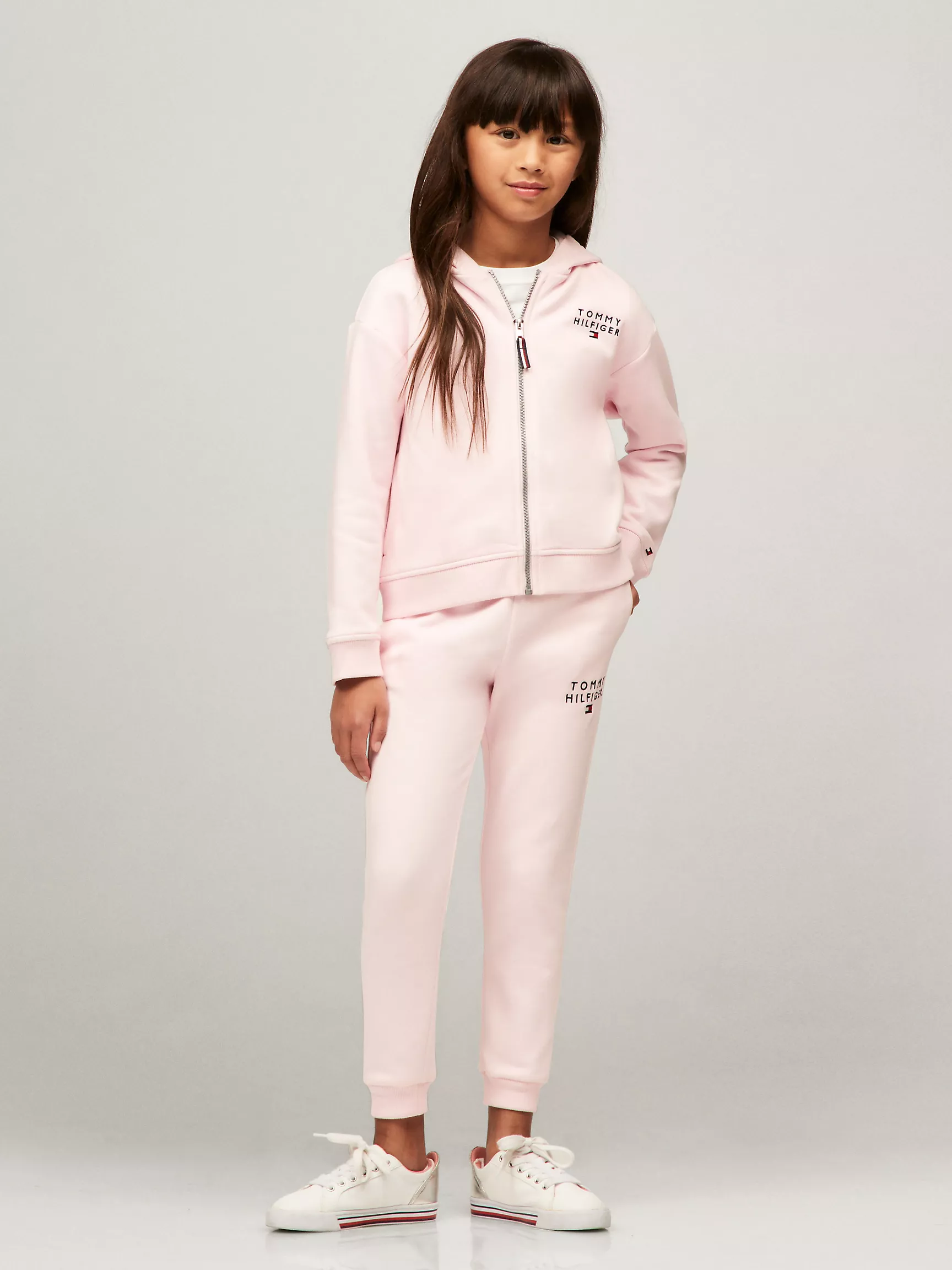 Худи для девочек Tommy Hilfiger, Детское худи на молнии с логотипом Hilfiger