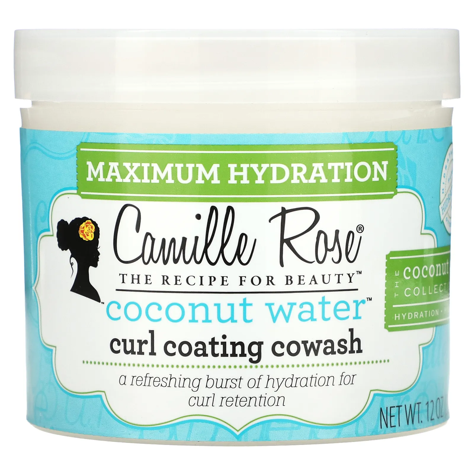 Camille Rose, Coconut Water, кокосовая вода, Co Wash, для максимального увлажнения, 354 мл (12 унций)