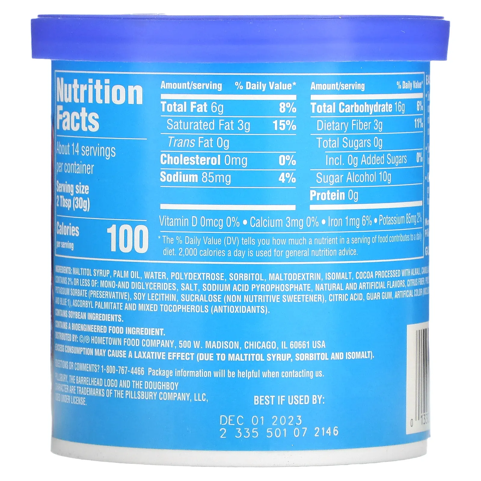 Pillsbury, Без сахара, глазурь премиального качества, шоколадная помадка, 425 г (15 унций)