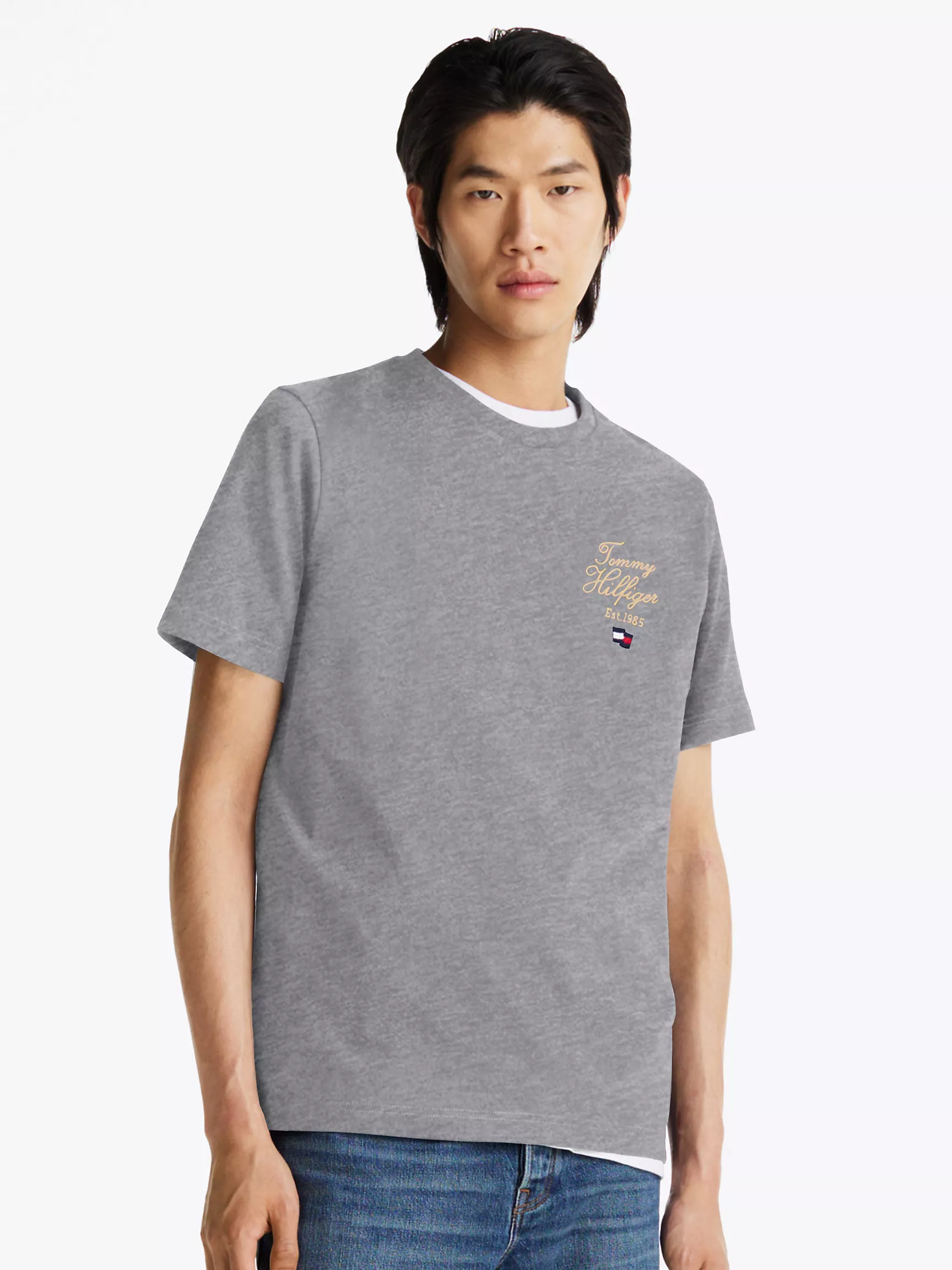 Мужская футболка Tommy Hilfiger, Футболка с вышитым логотипом Hilfiger в виде надписи