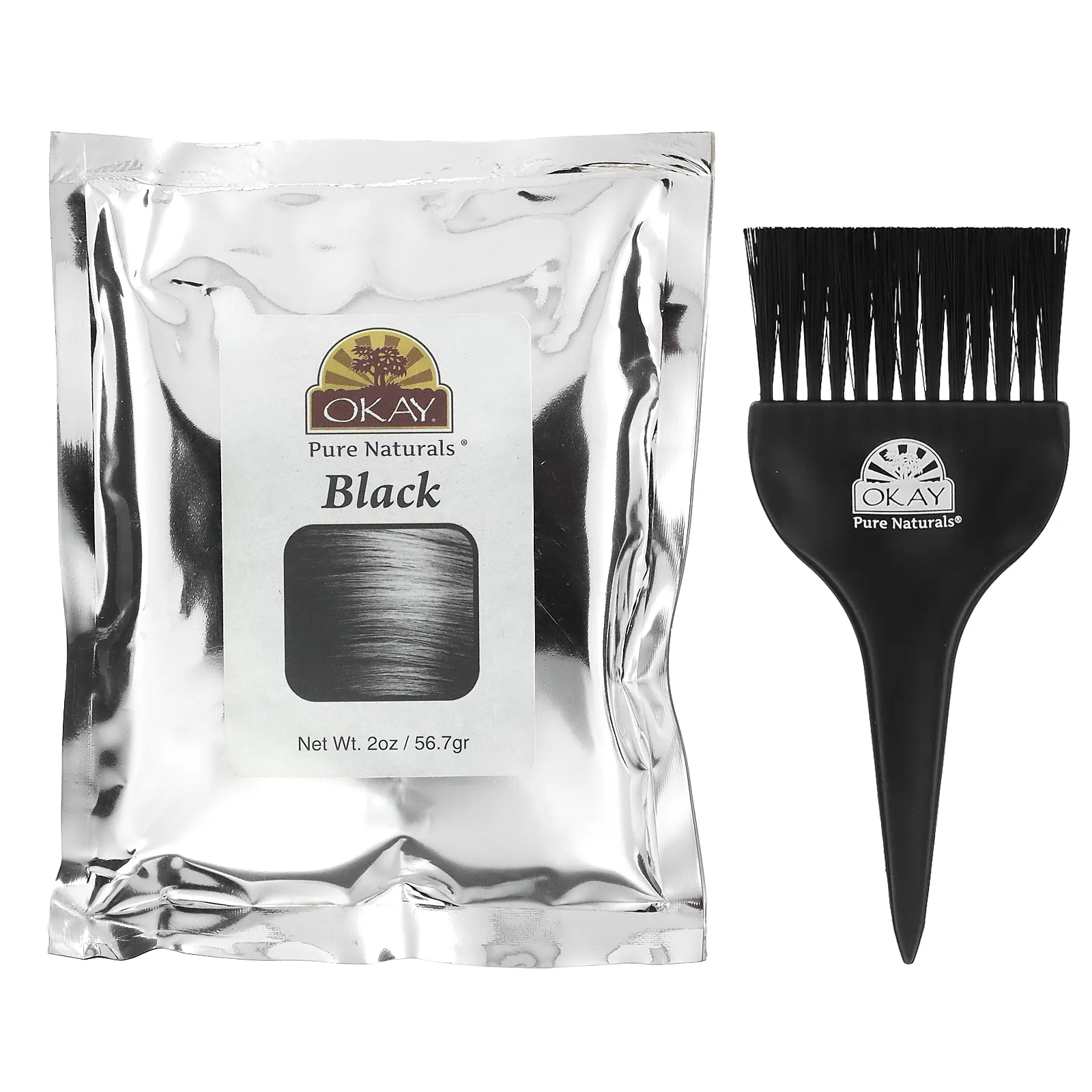 Okay Pure Naturals, Натуральная краска для волос из травяной хны, черный, 56,7 г (2 унции)