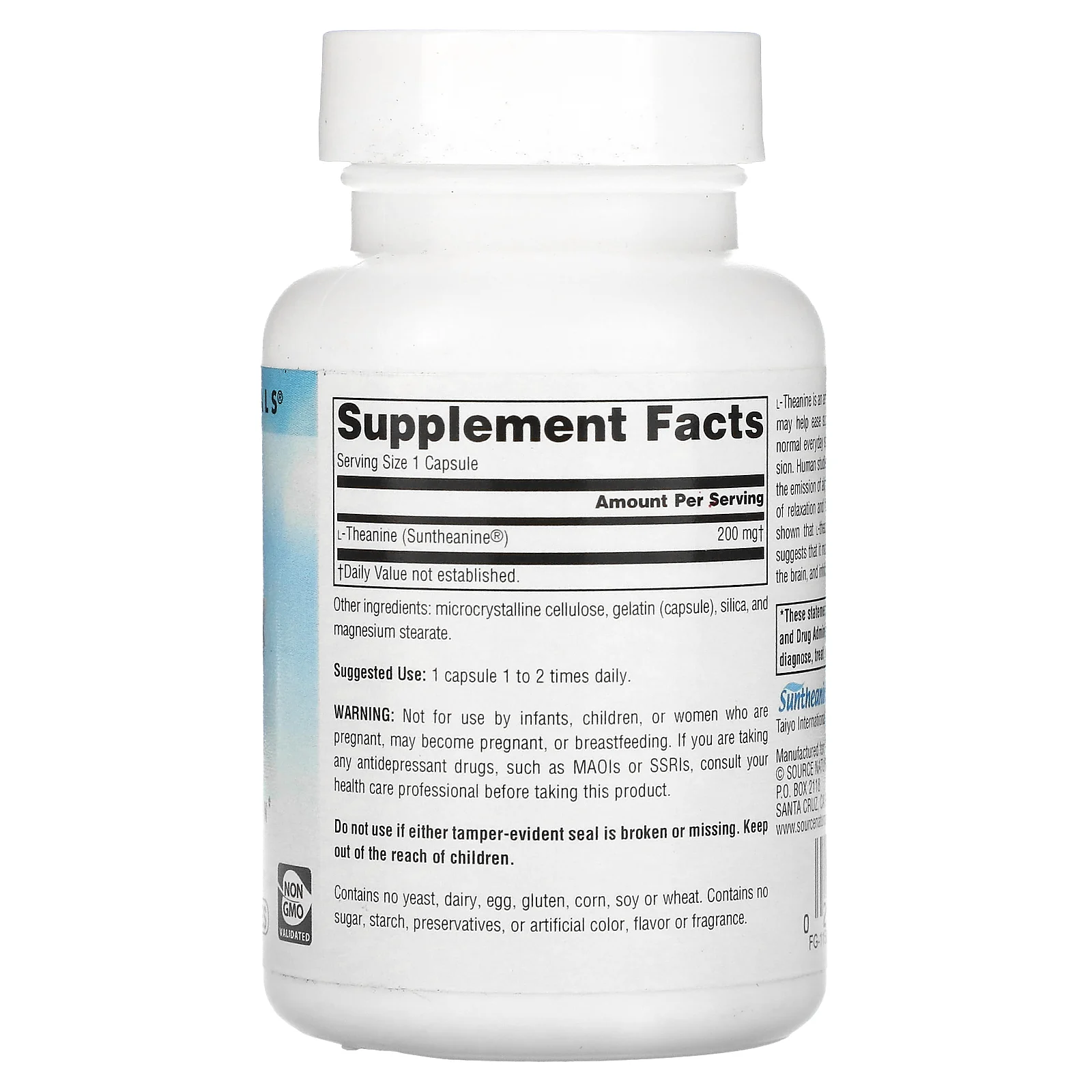 Source Naturals, Serene Science, L-теанин, 200 мг, 60 капсул